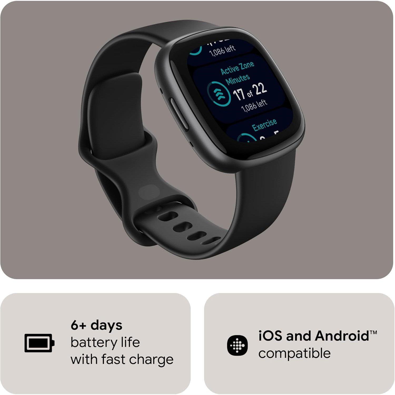 Black - Fitbit - Versa 4 Black/ Graphite - 2