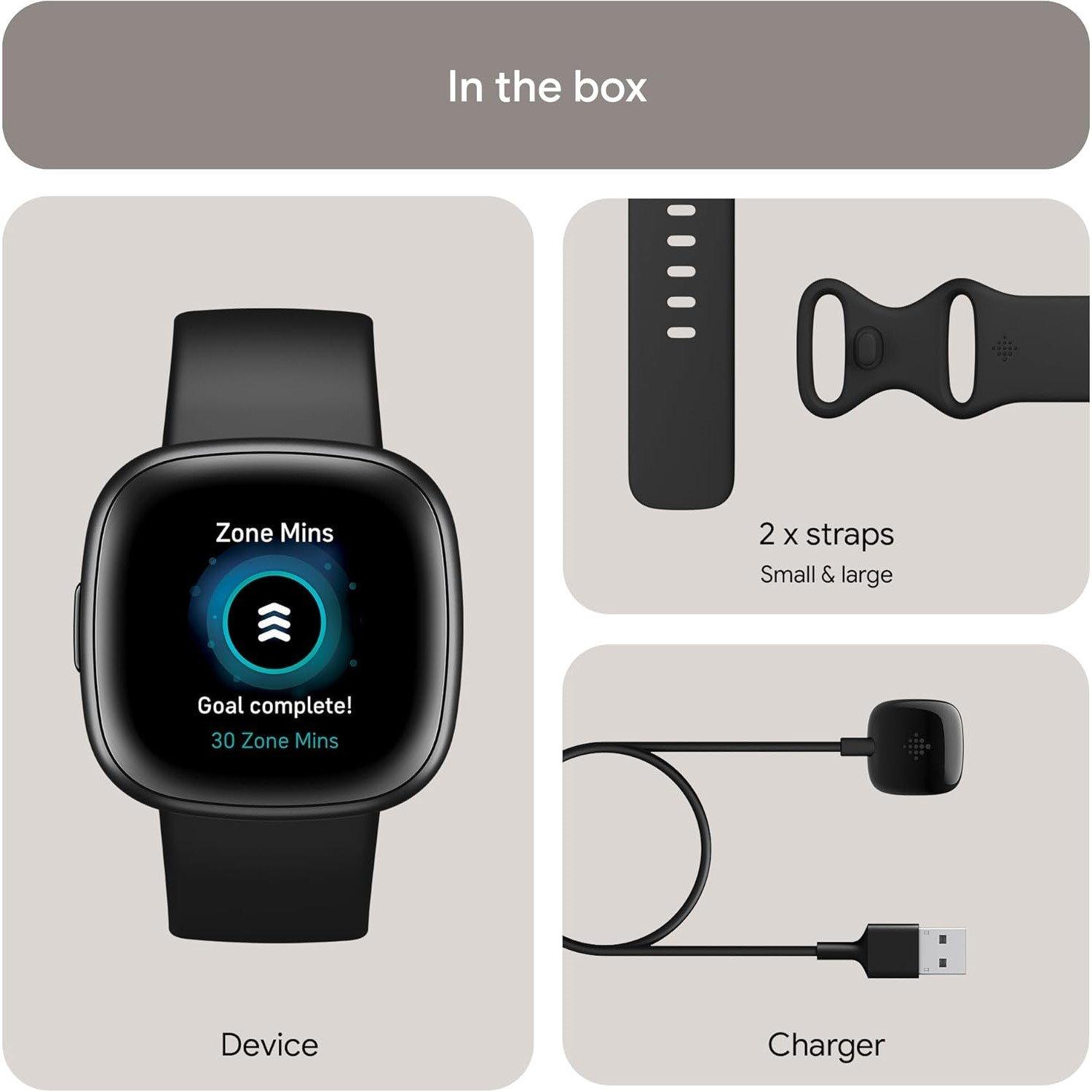 Black - Fitbit - Versa 4 Black/ Graphite - 7