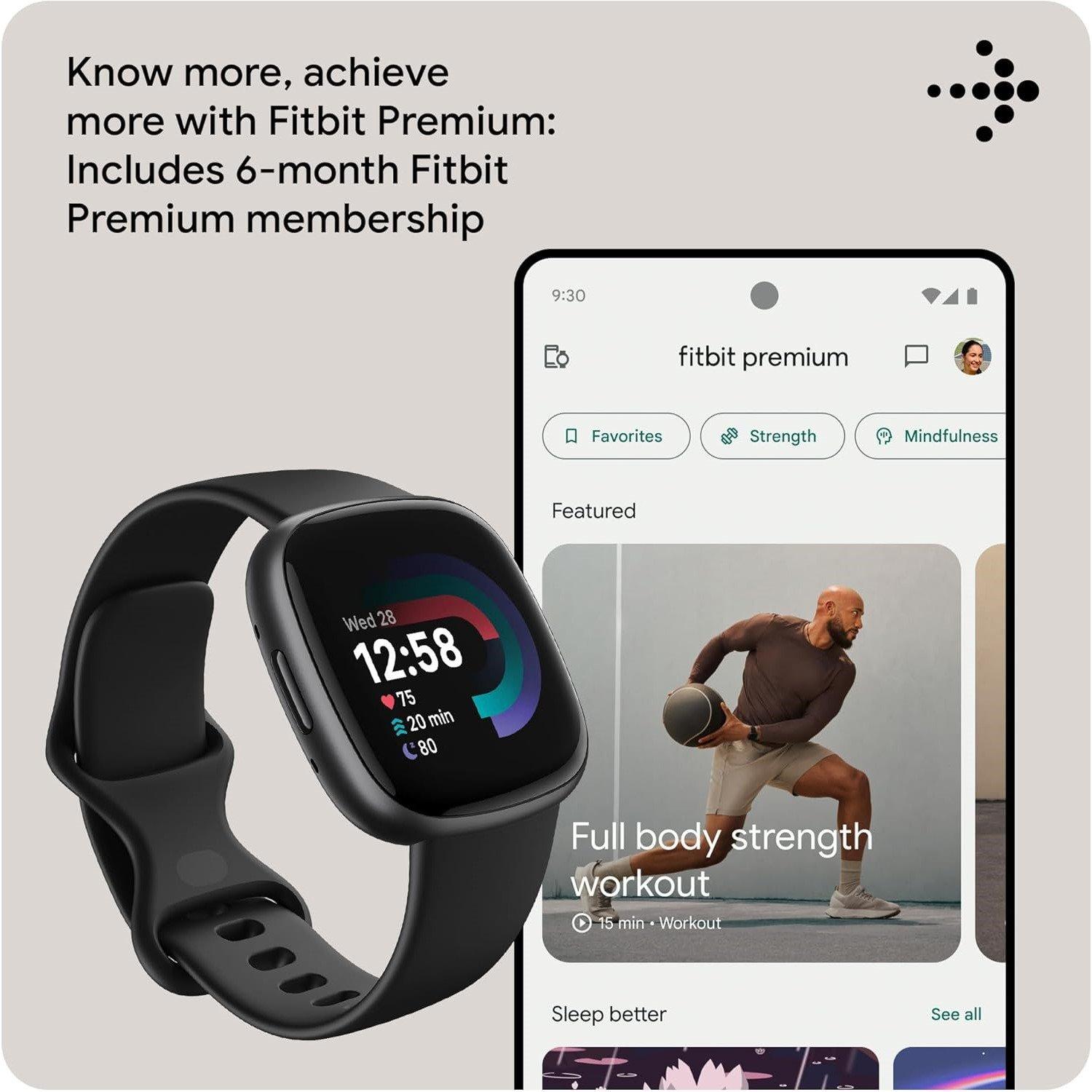 Black - Fitbit - Versa 4 Black/ Graphite - 8