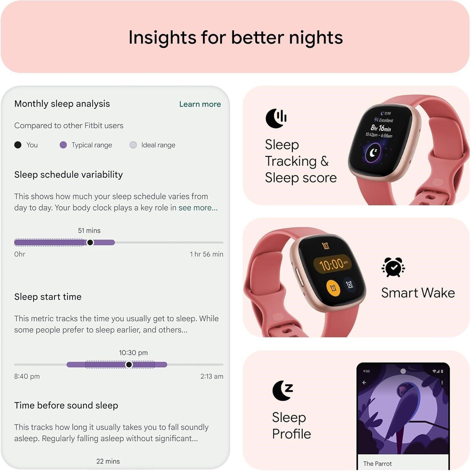 Pink - Fitbit - 4 Fitness Smartwatch with built-in GPS and up to 6 days battery life Pink/Copper Rose - 5