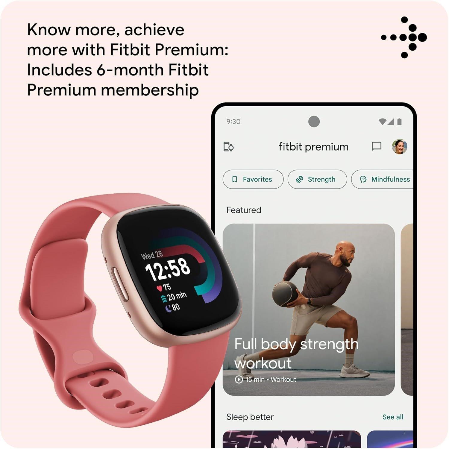 Pink - Fitbit - 4 Fitness Smartwatch with built-in GPS and up to 6 days battery life Pink/Copper Rose - 8