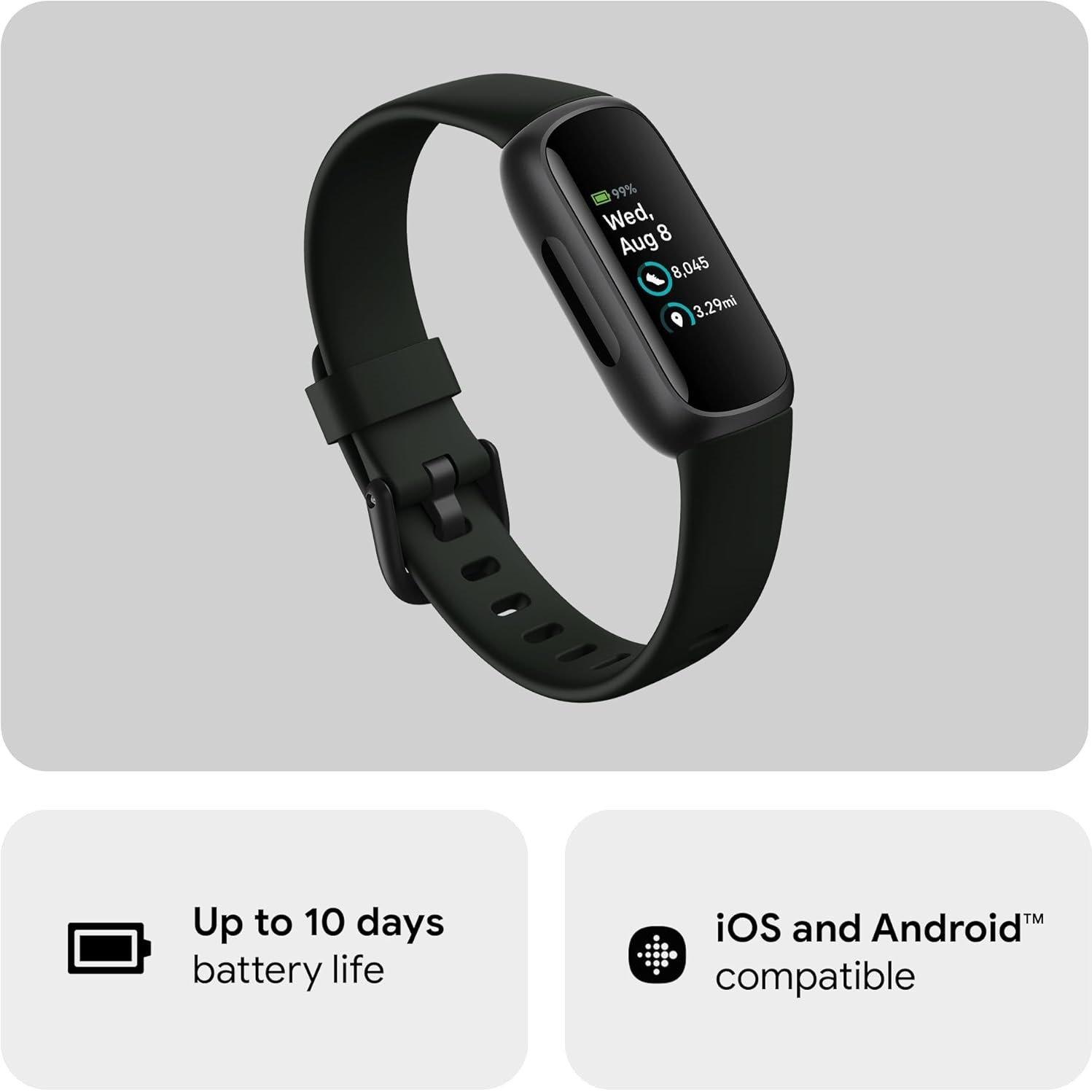 Black - Fitbit - Inspire 3 Black/ Midnight Zen - 3