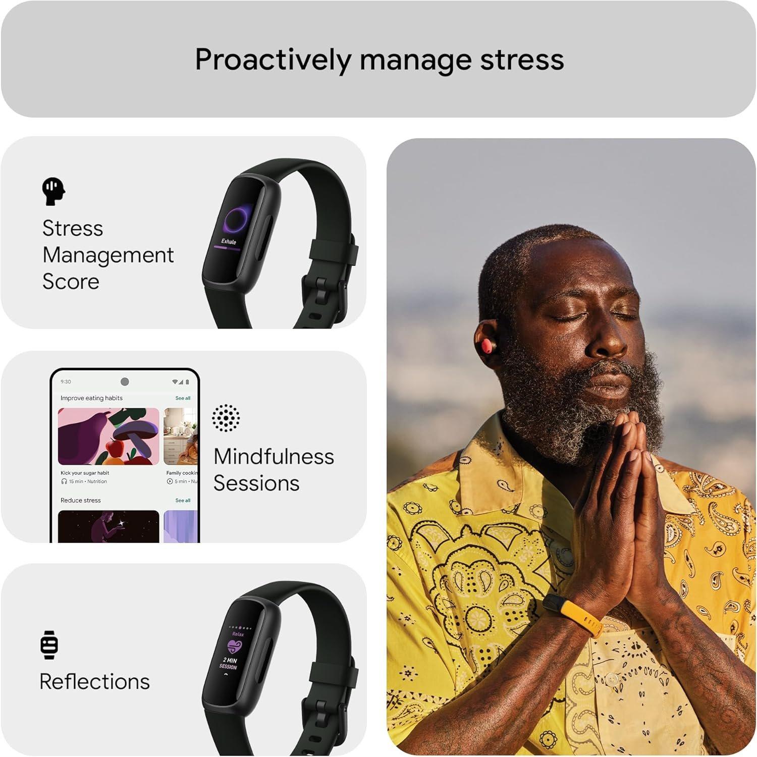 Black - Fitbit - Inspire 3 Black/ Midnight Zen - 5