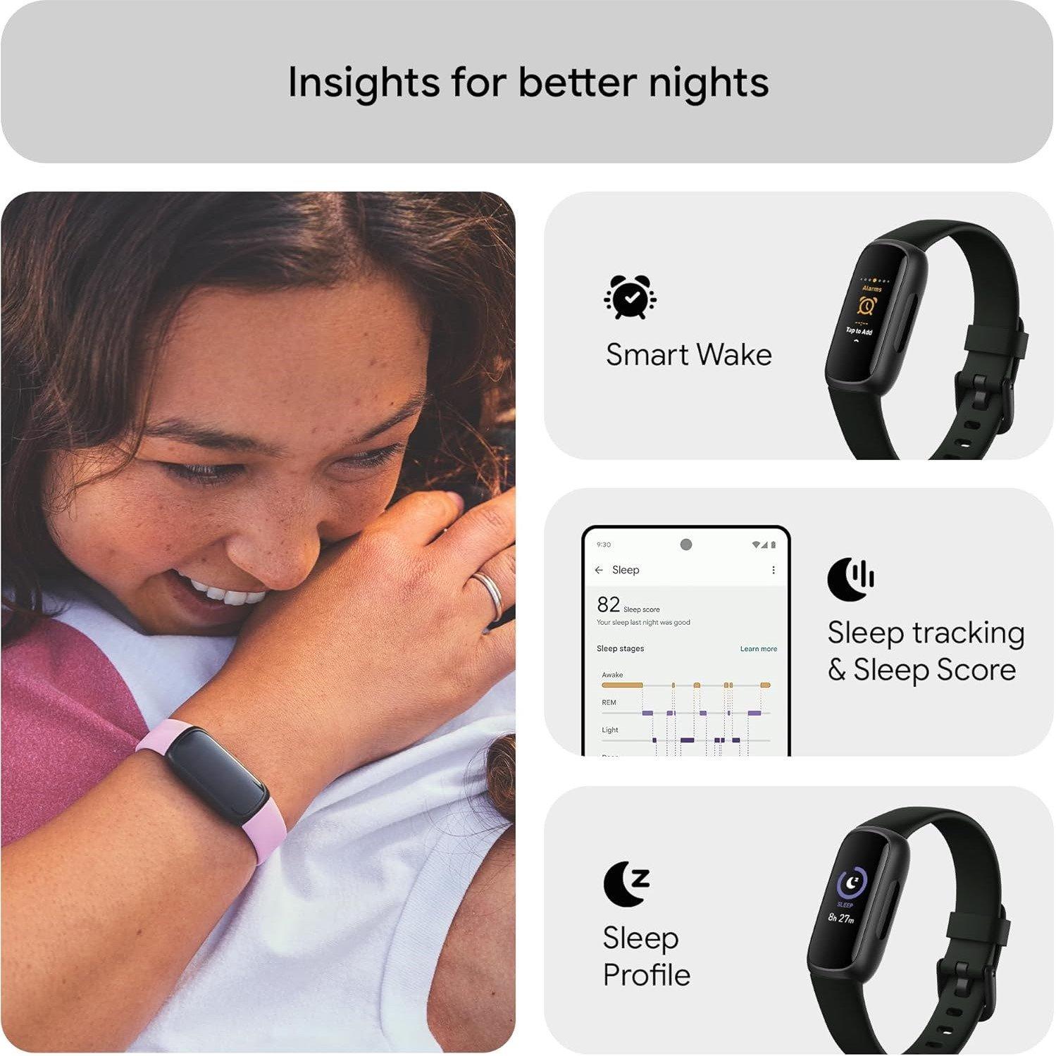 Black - Fitbit - Inspire 3 Black/ Midnight Zen - 6