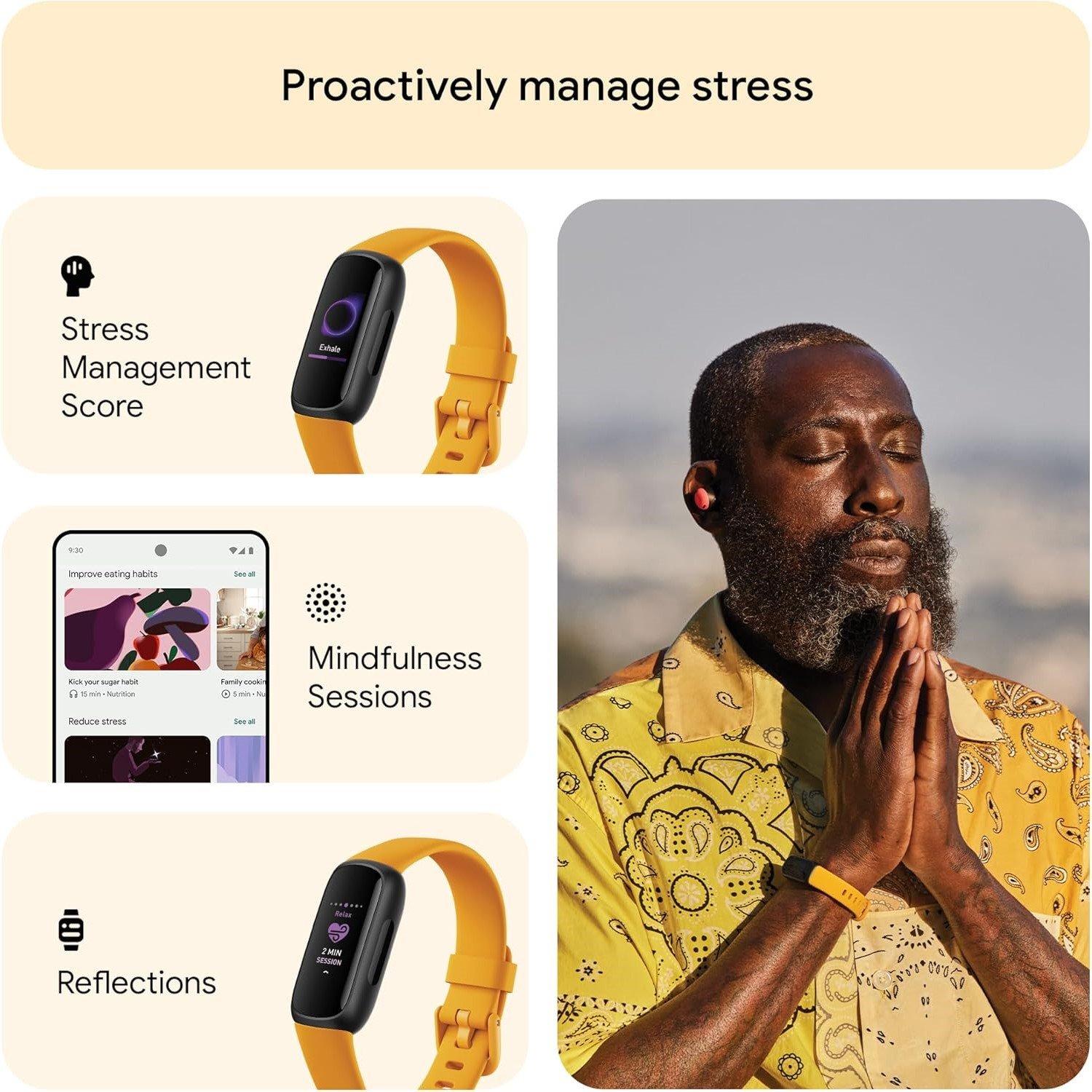 Black - Fitbit - Inspire 3 Morning Glow - 5