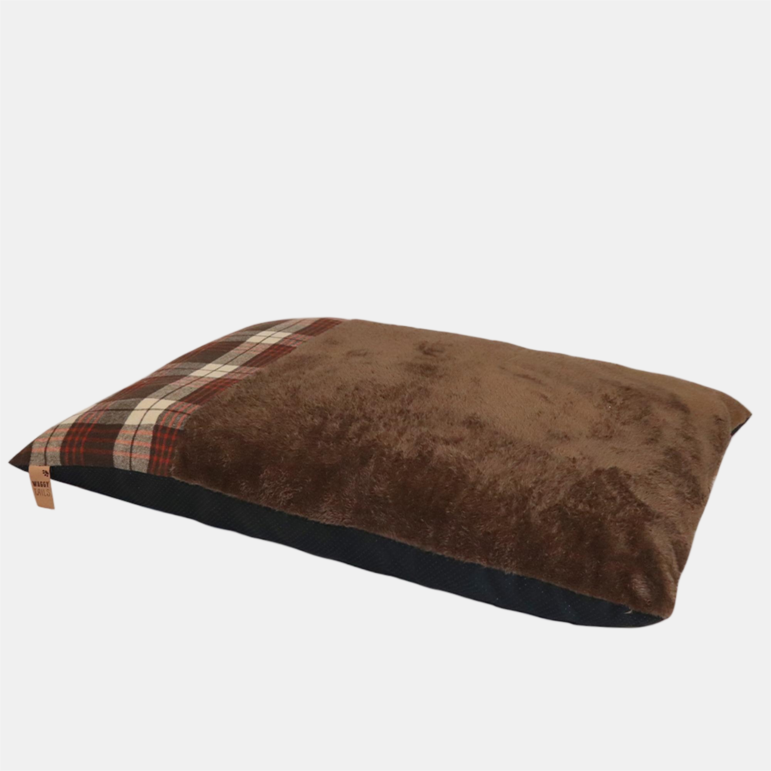 Marron - Waggy Tails - Check Cushion - 2