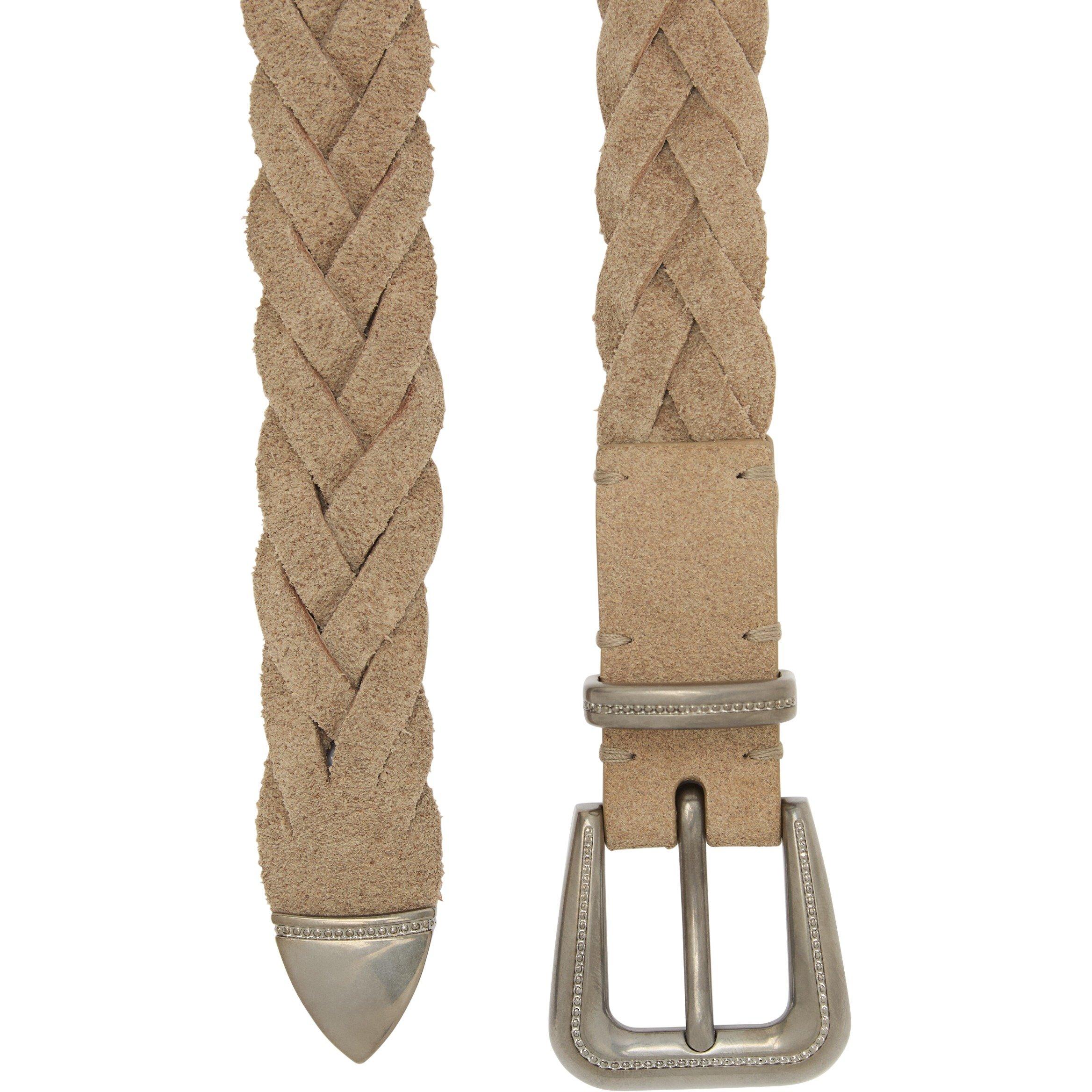 BROWN - Brunello Cucinelli - Women's Braided Suede Belt - 2