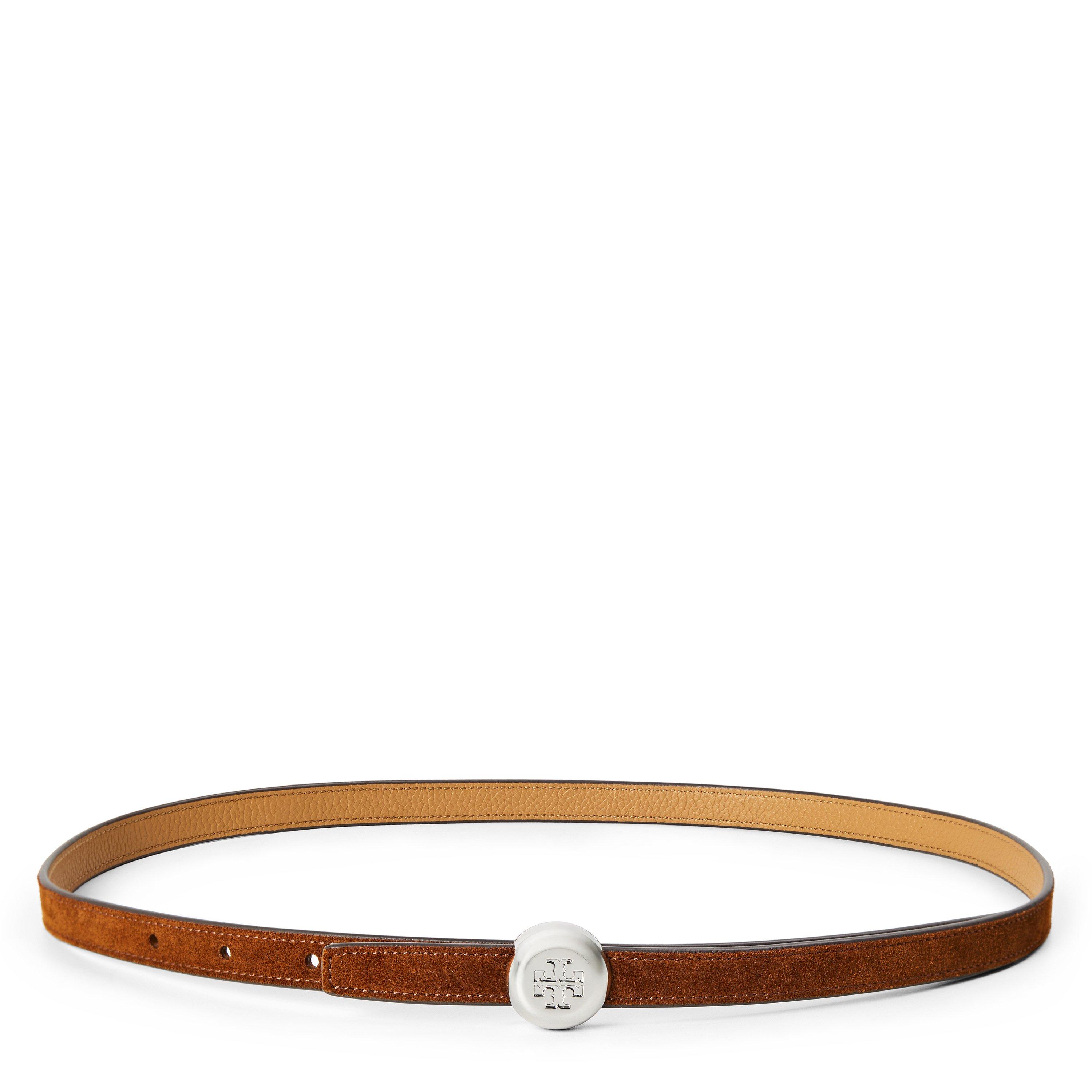 CARAMEL - Tory Burch - Women's Romy Reversible Suede Leather Belt - 1