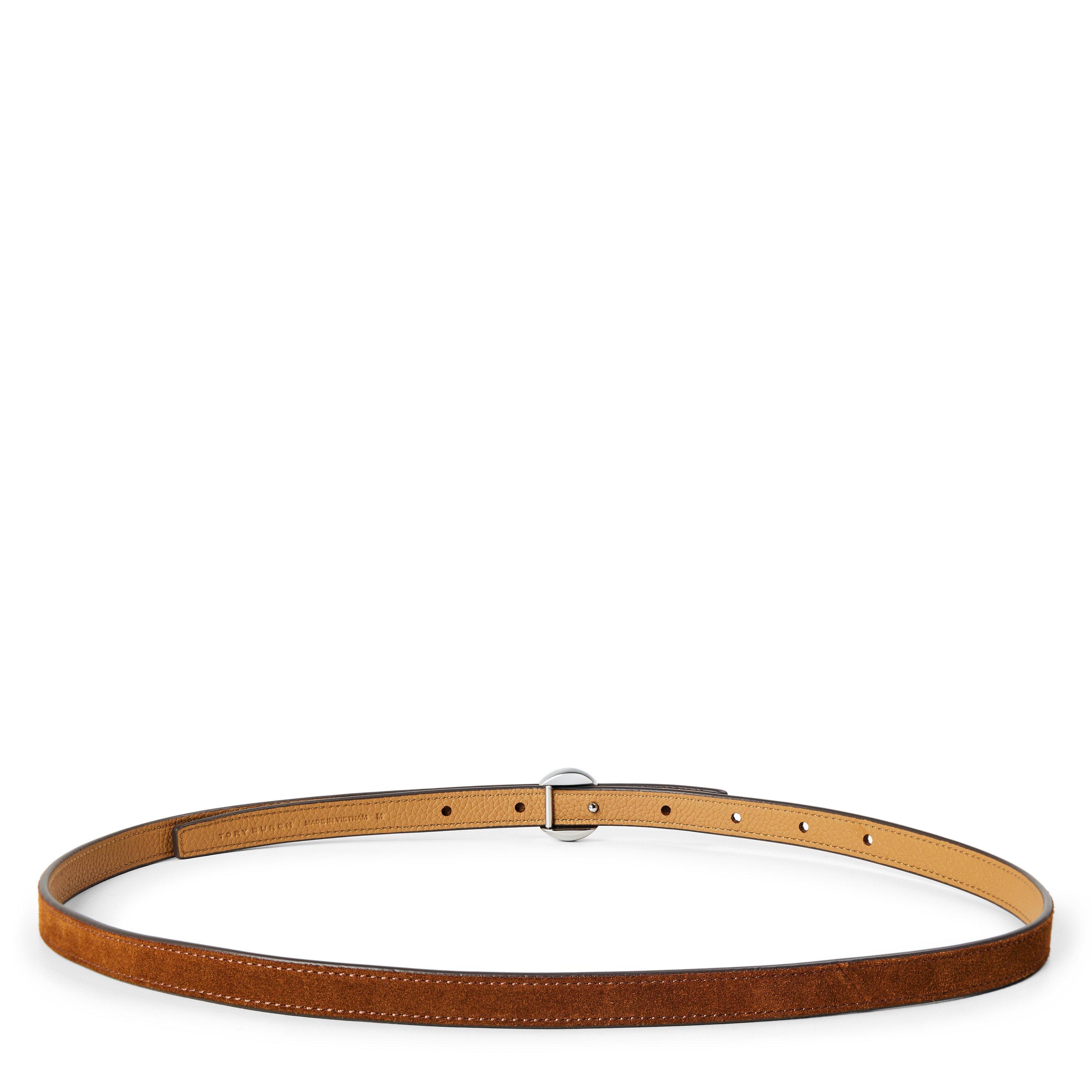 CARAMEL - Tory Burch - Women's Romy Reversible Suede Leather Belt - 2