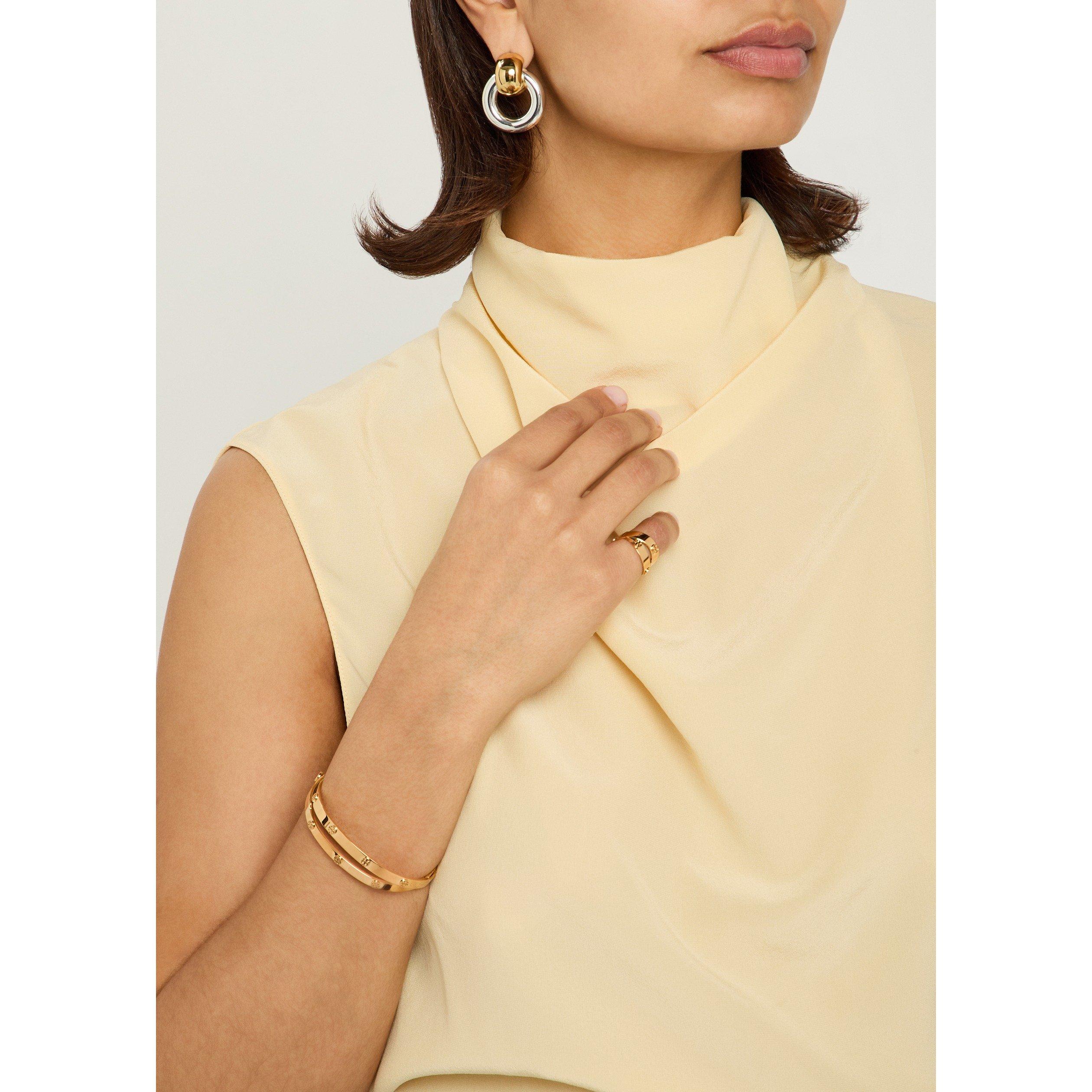 GOLD - Tory Burch - Women's Icon Double Stainless Steel Bangle - 3