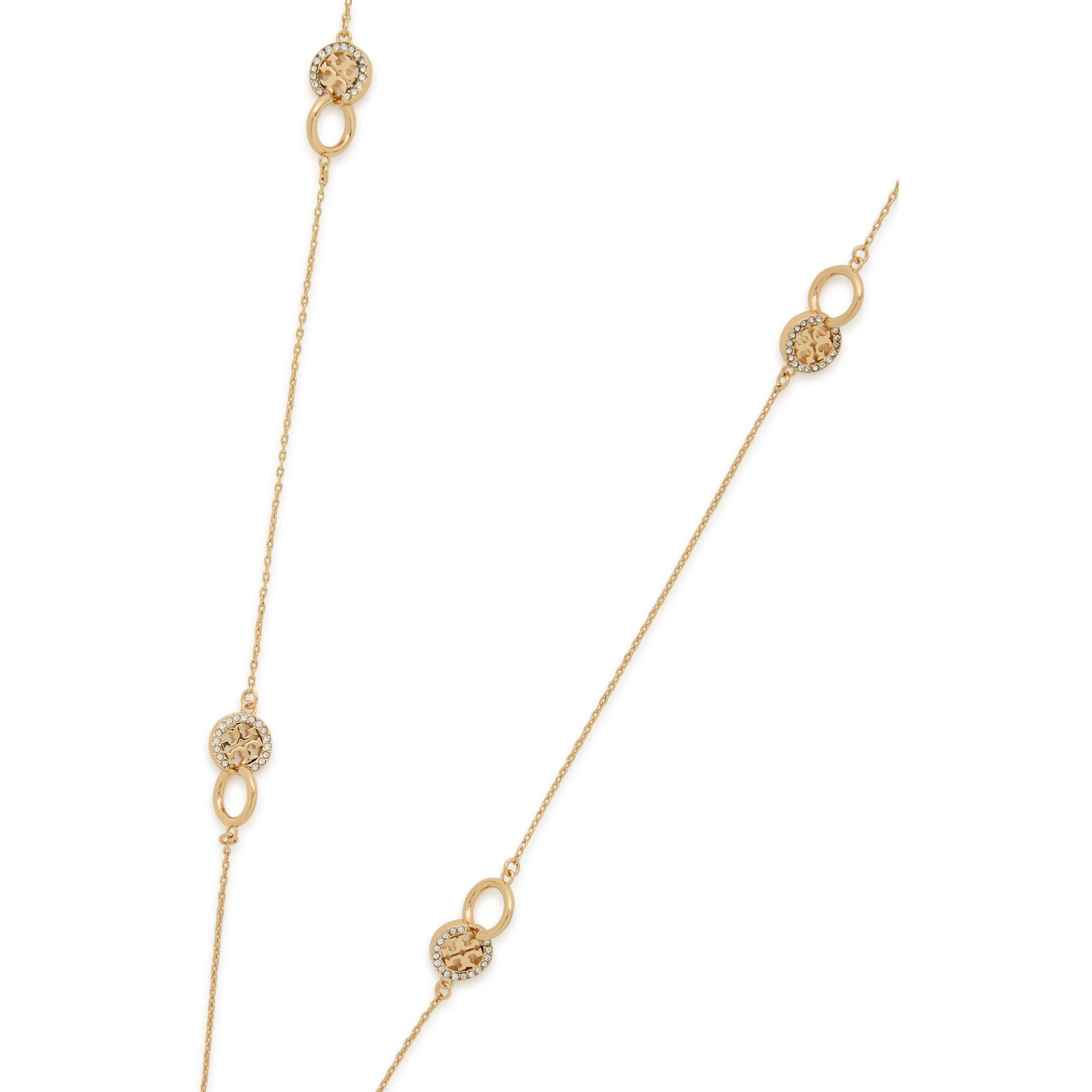 GOLD - Tory Burch - Long Icon Pavé Interlocking Ne - 2