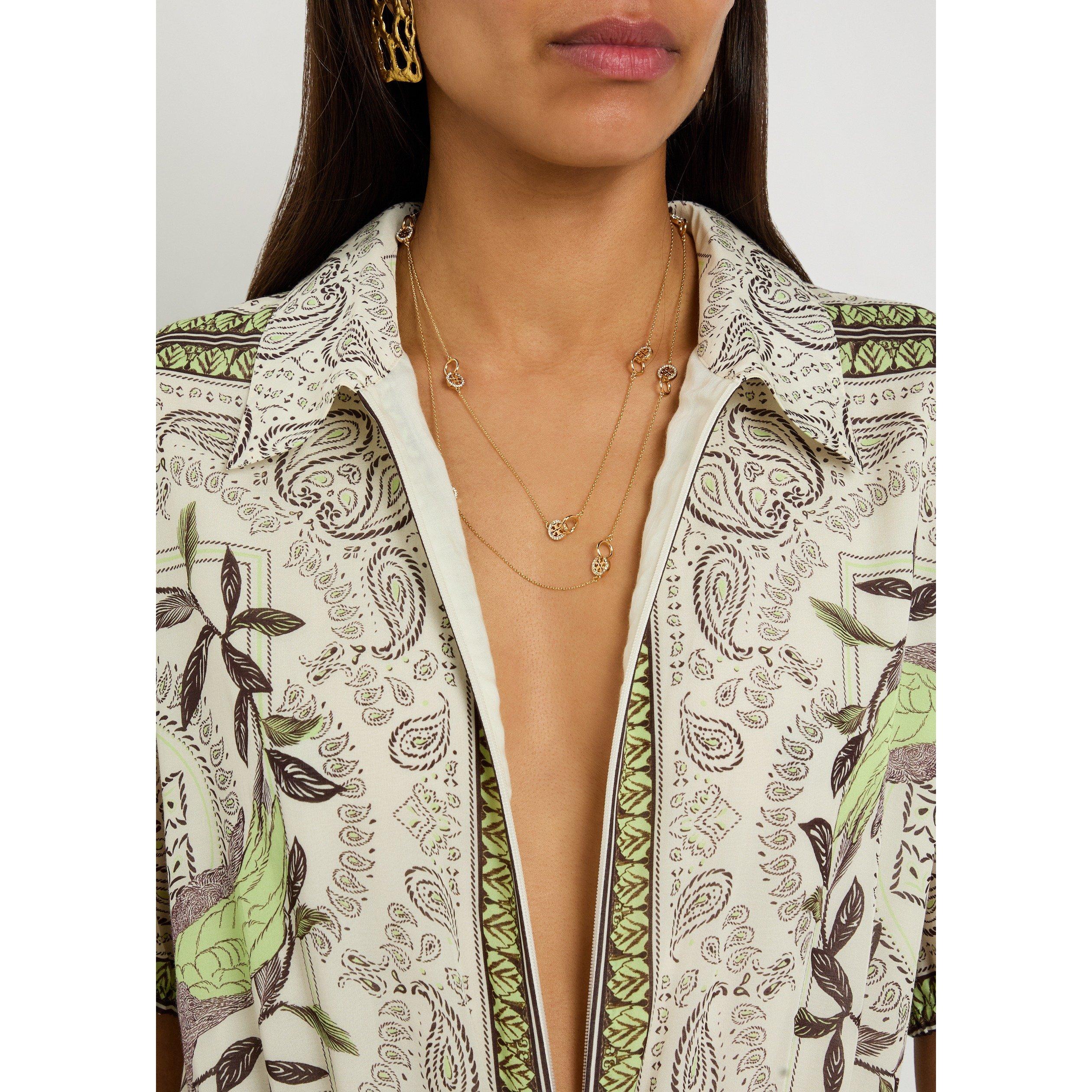 GOLD - Tory Burch - Long Icon Pavé Interlocking Ne - 5
