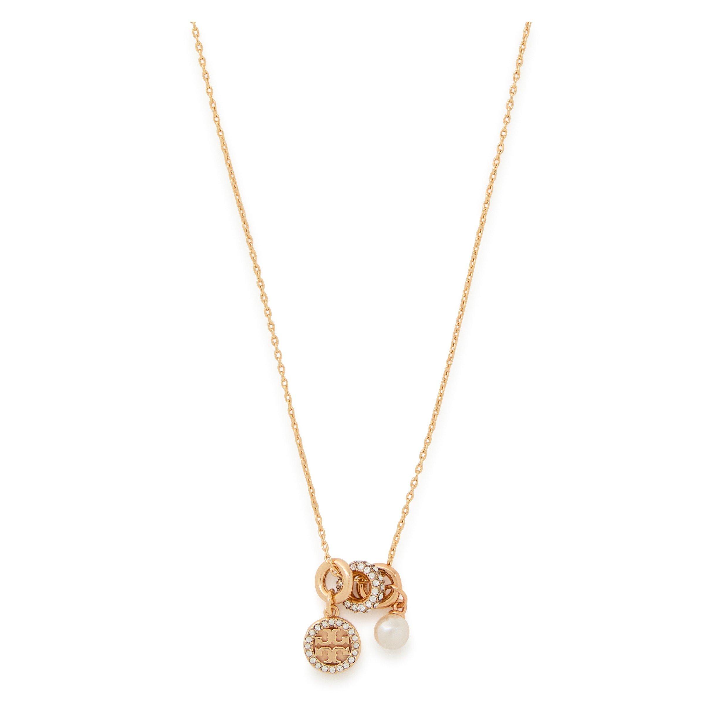 GOLD - Tory Burch - Icon Pave Charm Pendant Neckla