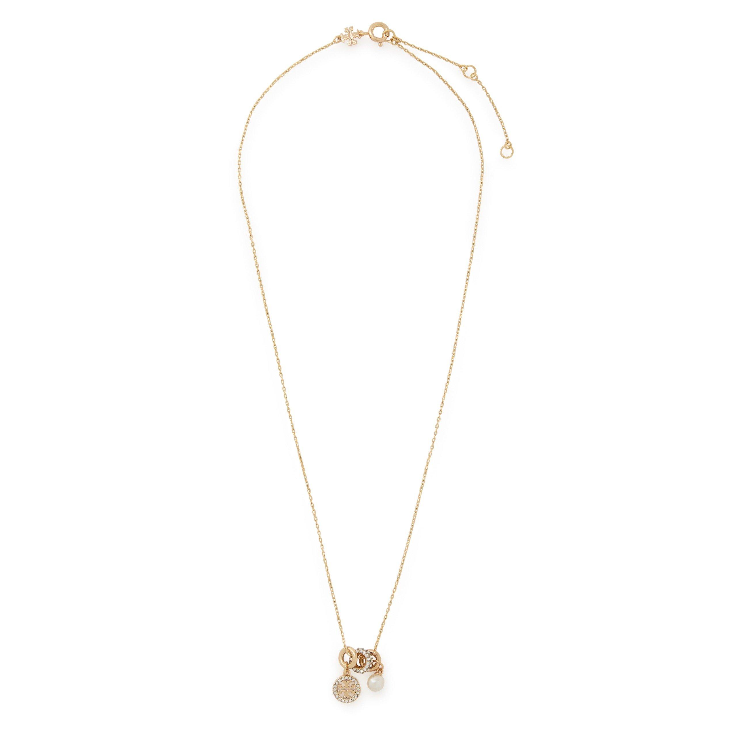 GOLD - Tory Burch - Icon Pave Charm Pendant Neckla - 2