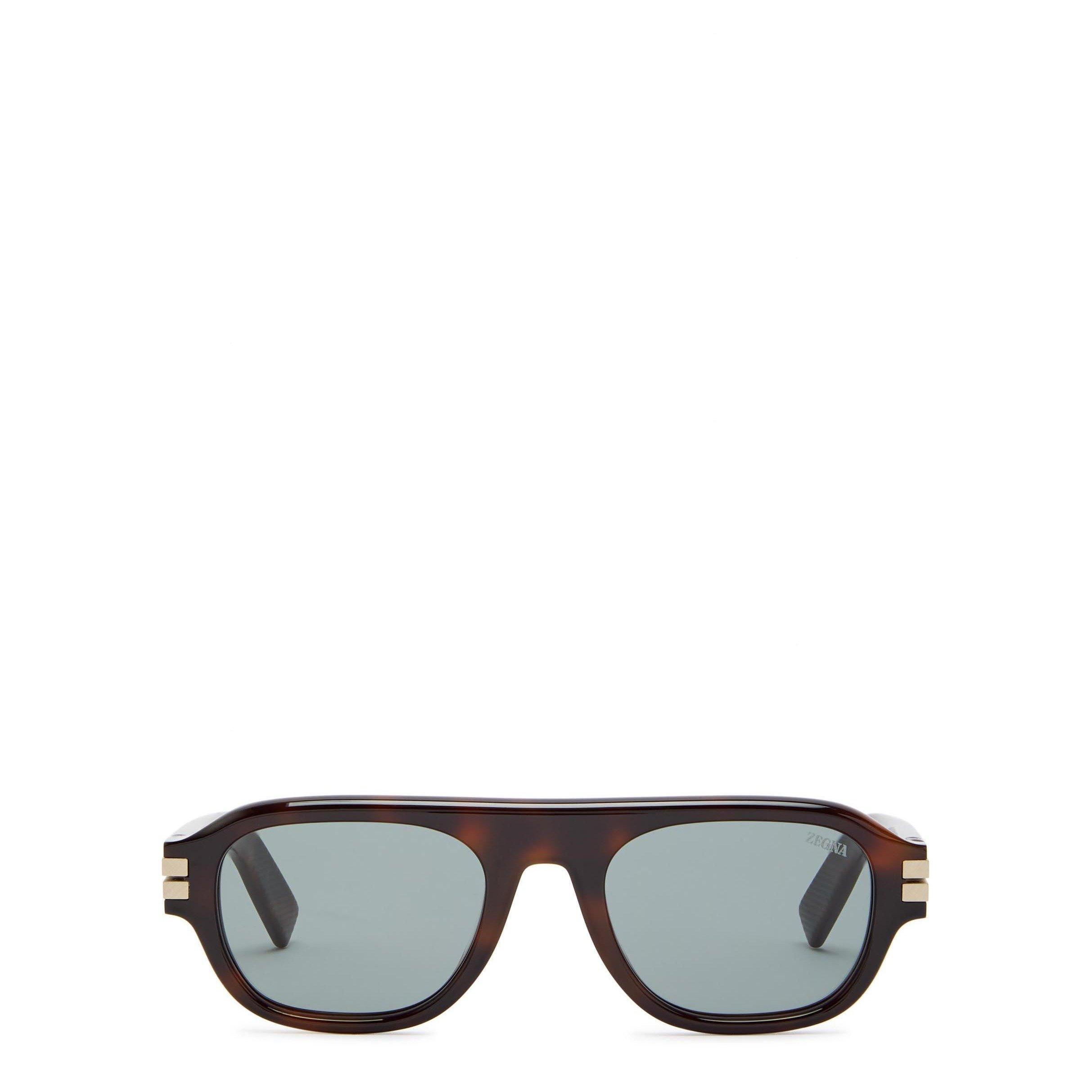 BROWN HAVANA - Zegna - Men's Acetate Aviator Sunglasses - 3