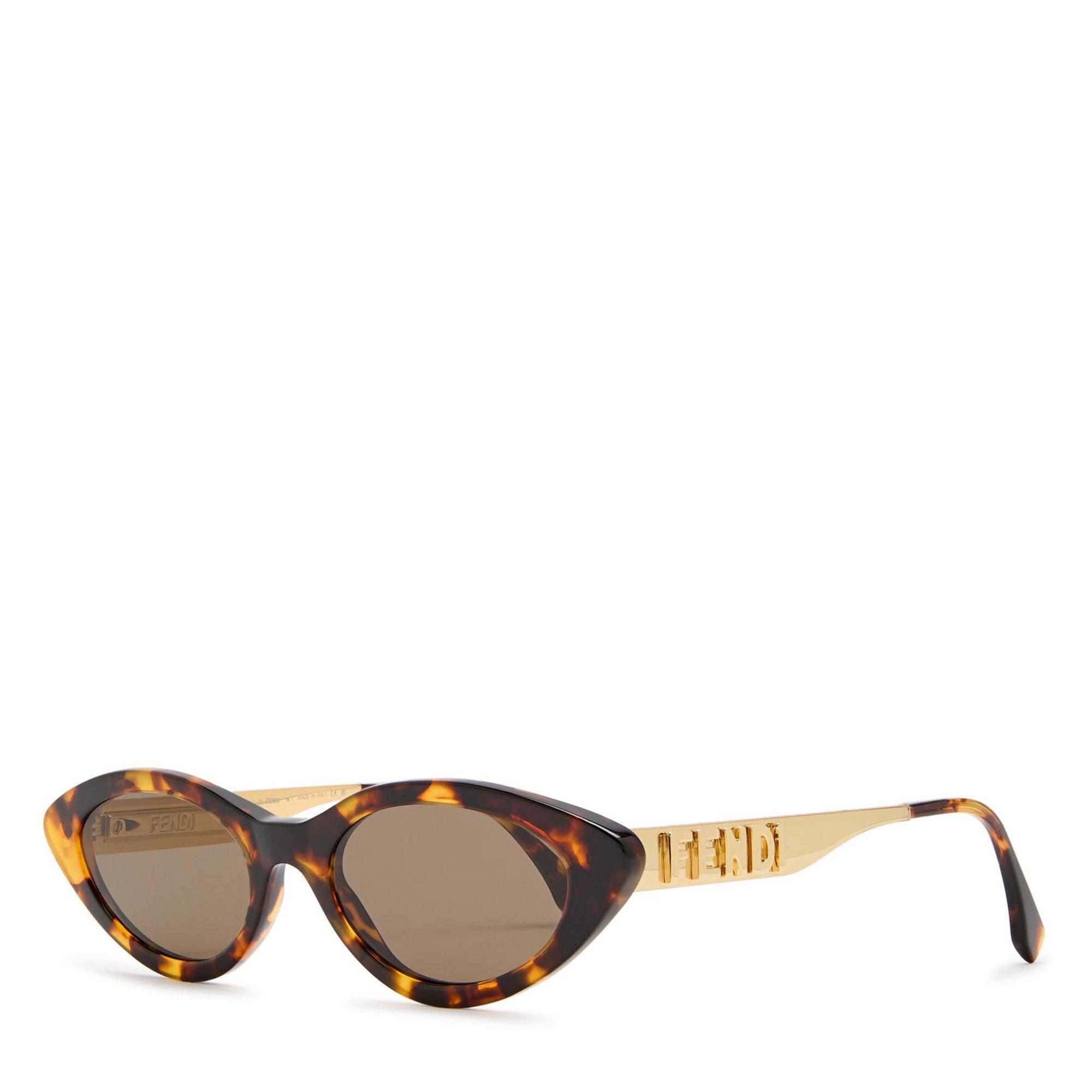 BROWN HAVANA - Fendi - FENDI F LOGO DETAIL NARROW SG - 1