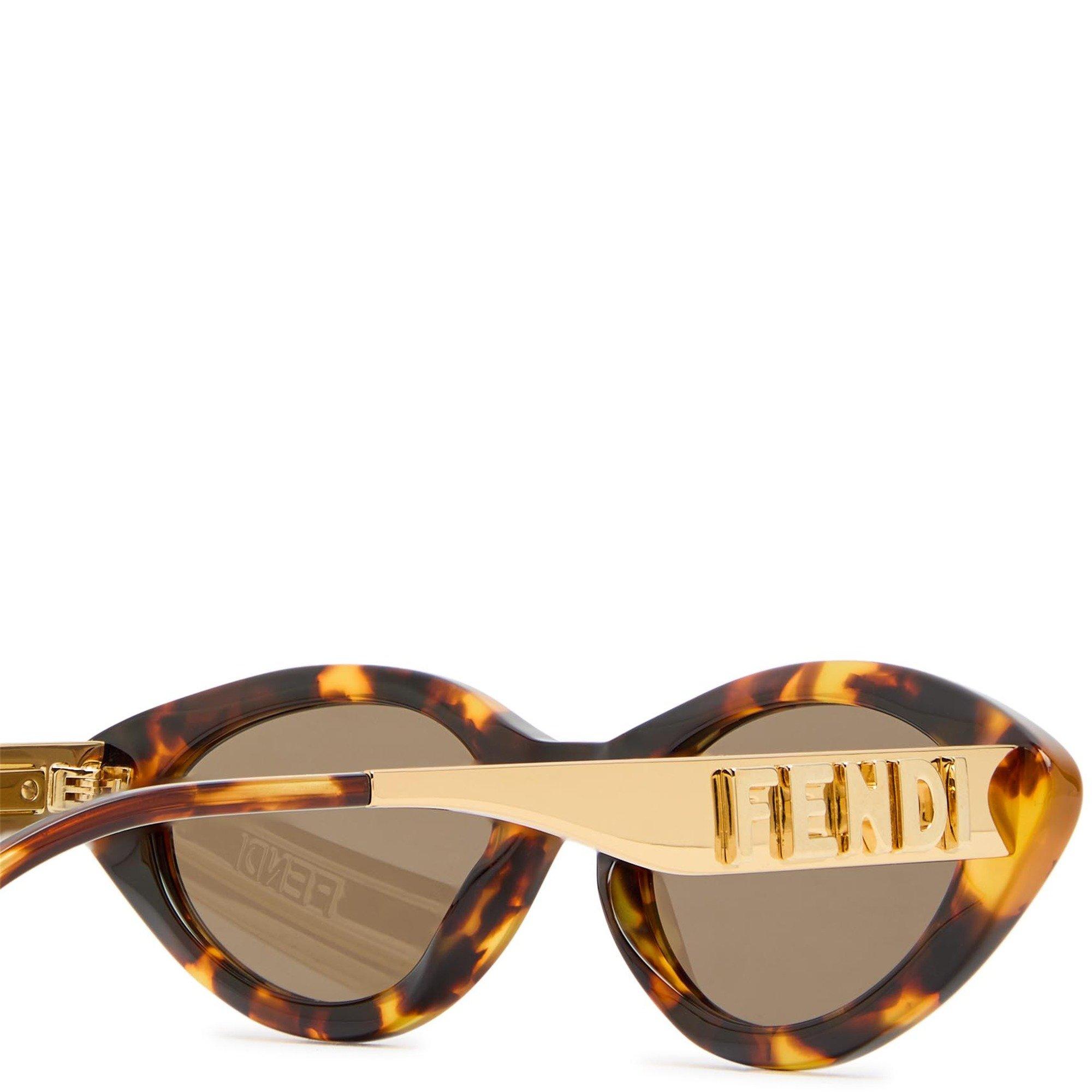 BROWN HAVANA - Fendi - FENDI F LOGO DETAIL NARROW SG - 3