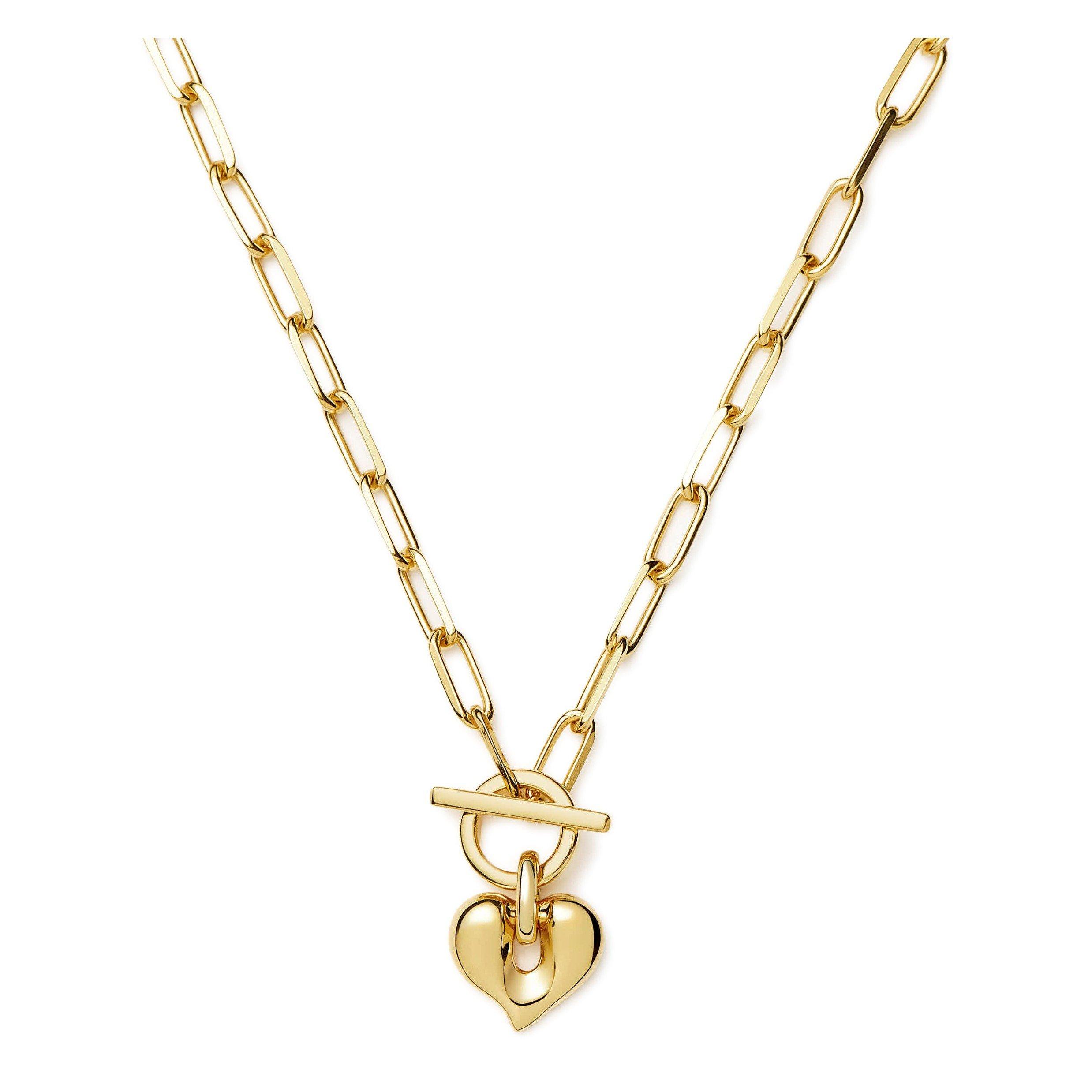 GOLD - Missoma - MOLTEN HEART T-BAR CHAIN NECKL