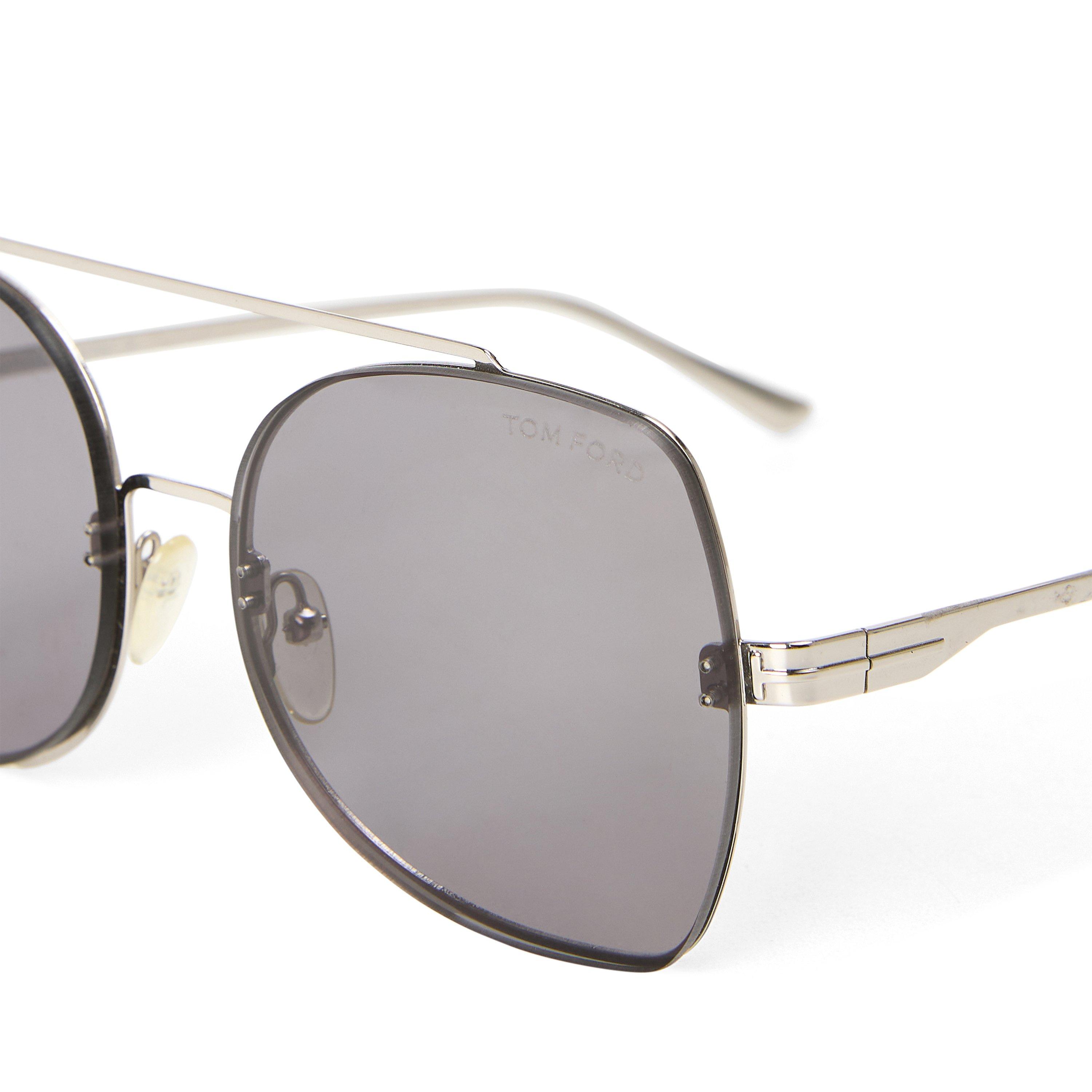 GREY - Tom Ford - Women's FT0609 Rimless Metal Rectangle Sunglasses - 3