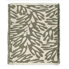 Bloomingville Alk Throw, Green, Recycled Cotton