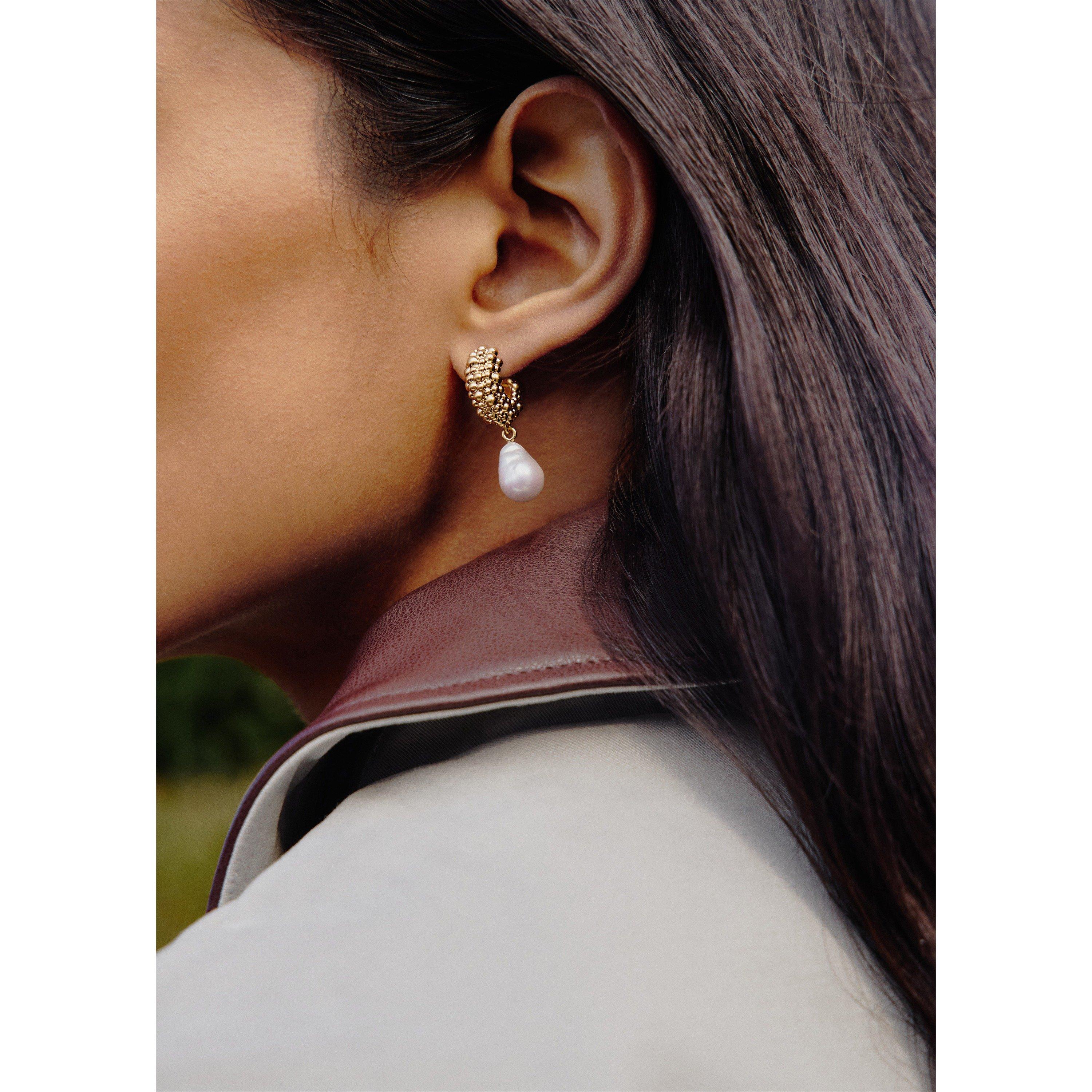 GOLD - Missoma - PEARL BAYA SMALL HOOP DROP EAR - 3