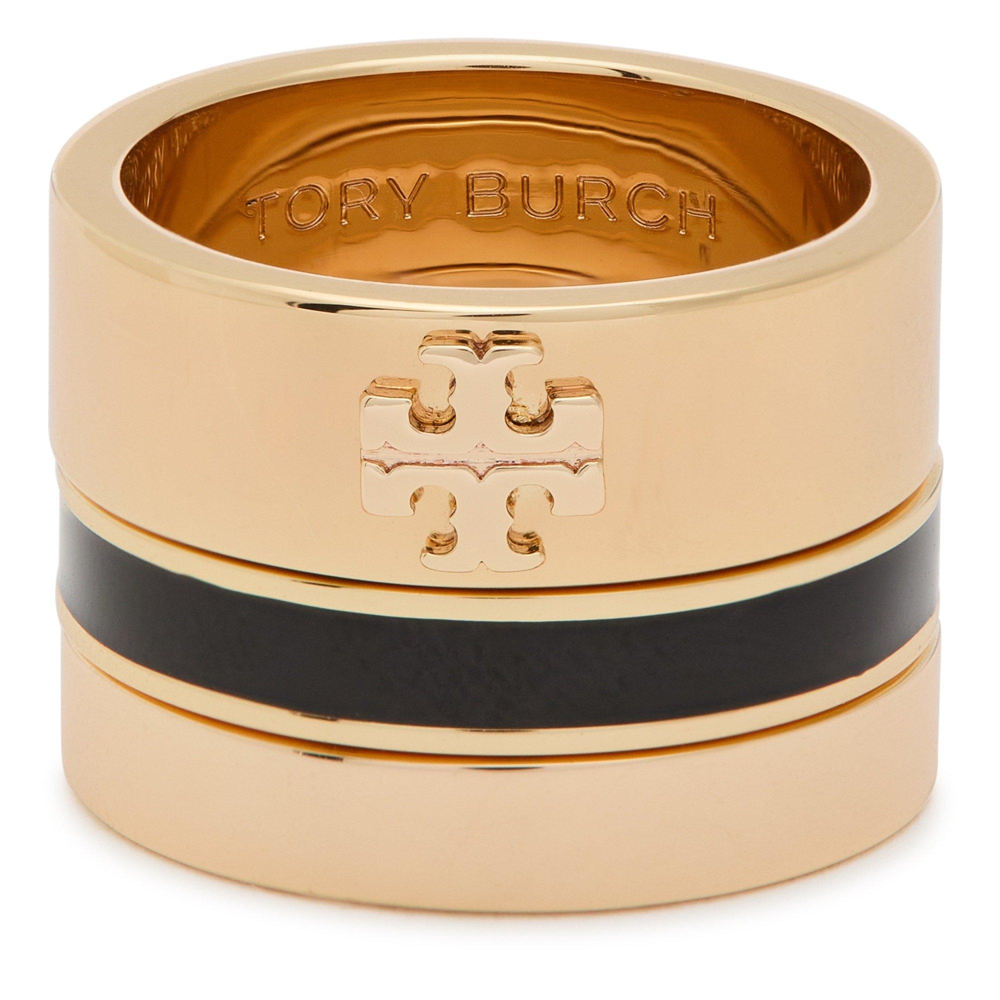 GOLD - Tory Burch - Women's Icon Enamel Stack Ring - 2