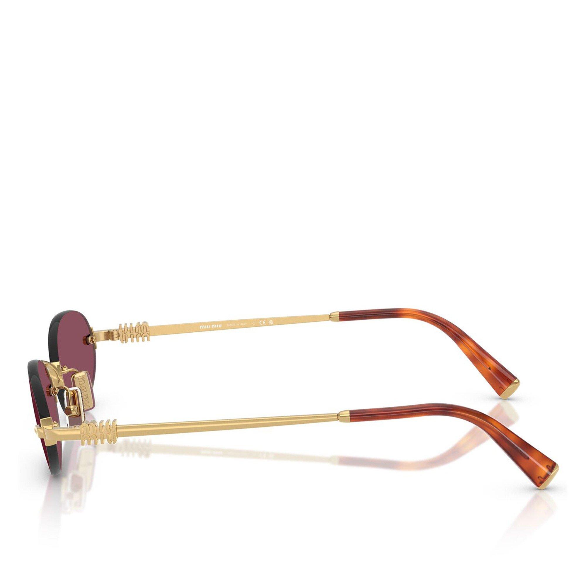 GOLD AND OTHER - Miu Miu - MIU MIU RIMLESS ROUND LOGO SG - 3