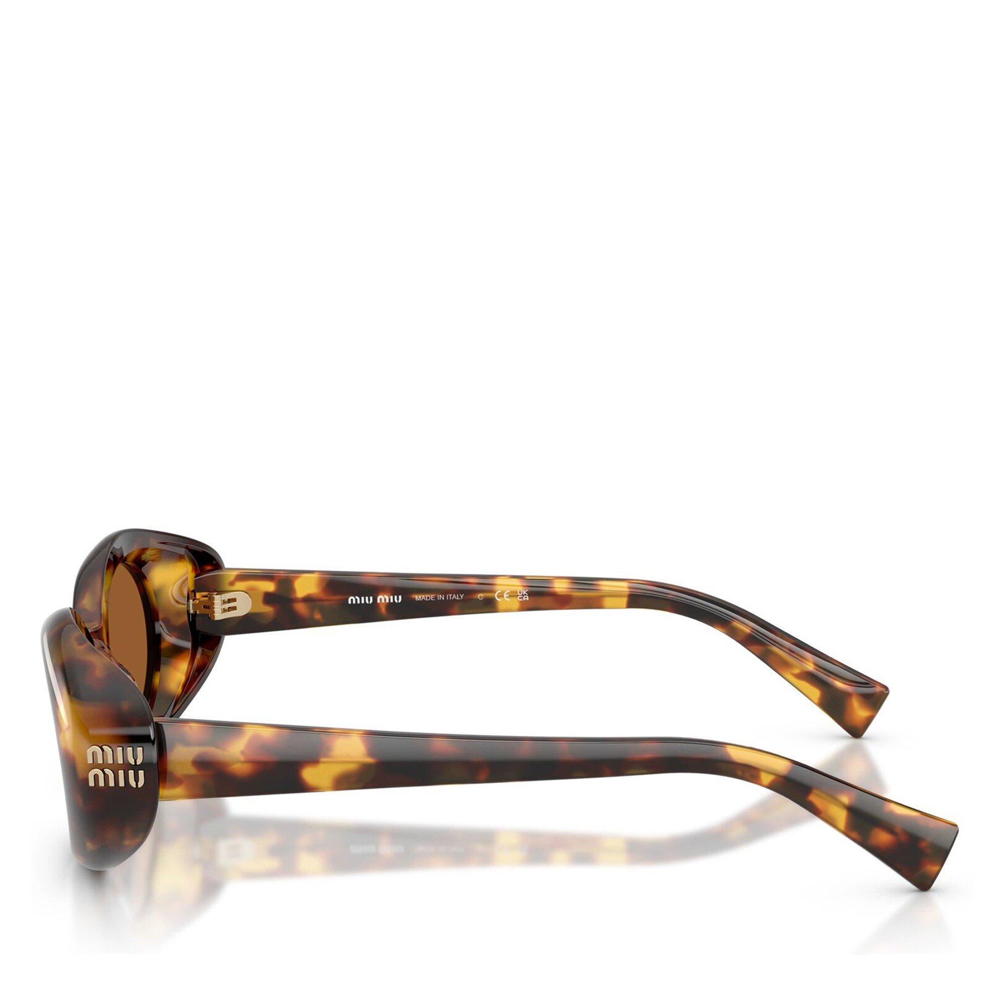 BROWN HAVANA - Miu Miu - Women's Reverie Round Sunglasses - 2