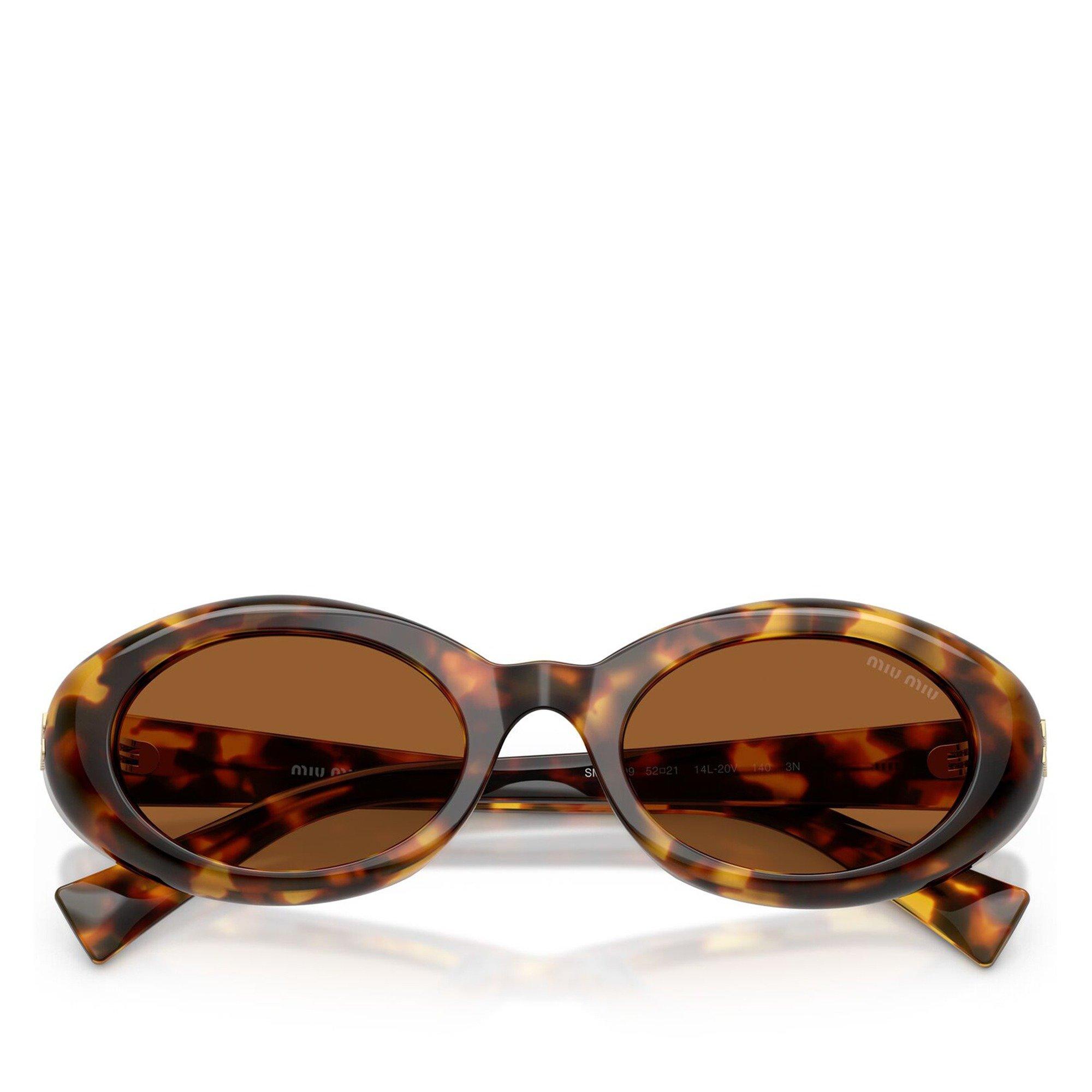 BROWN HAVANA - Miu Miu - Women's Reverie Round Sunglasses - 3