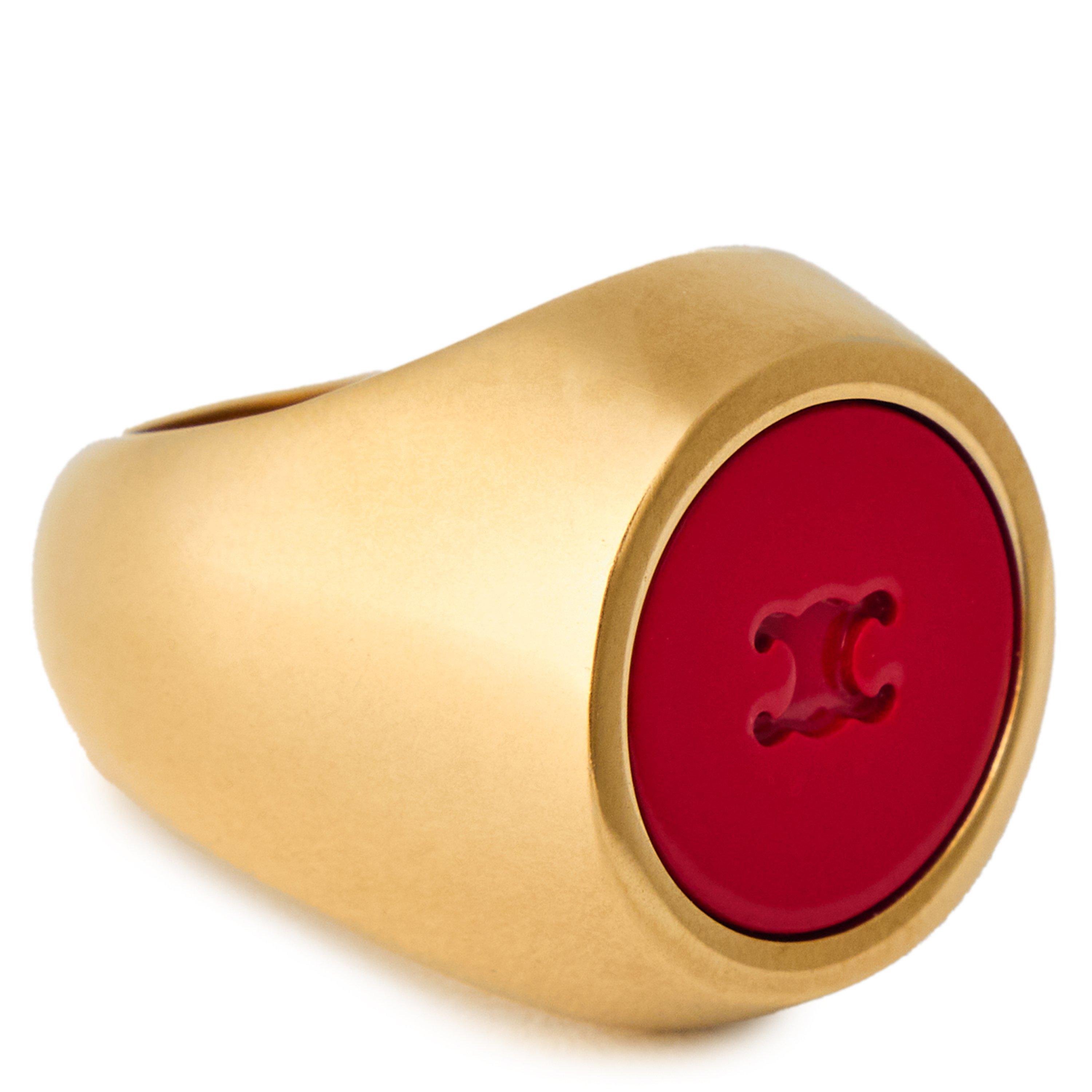 RED - Celine - TRIOMPHE SIGNET RING - 1