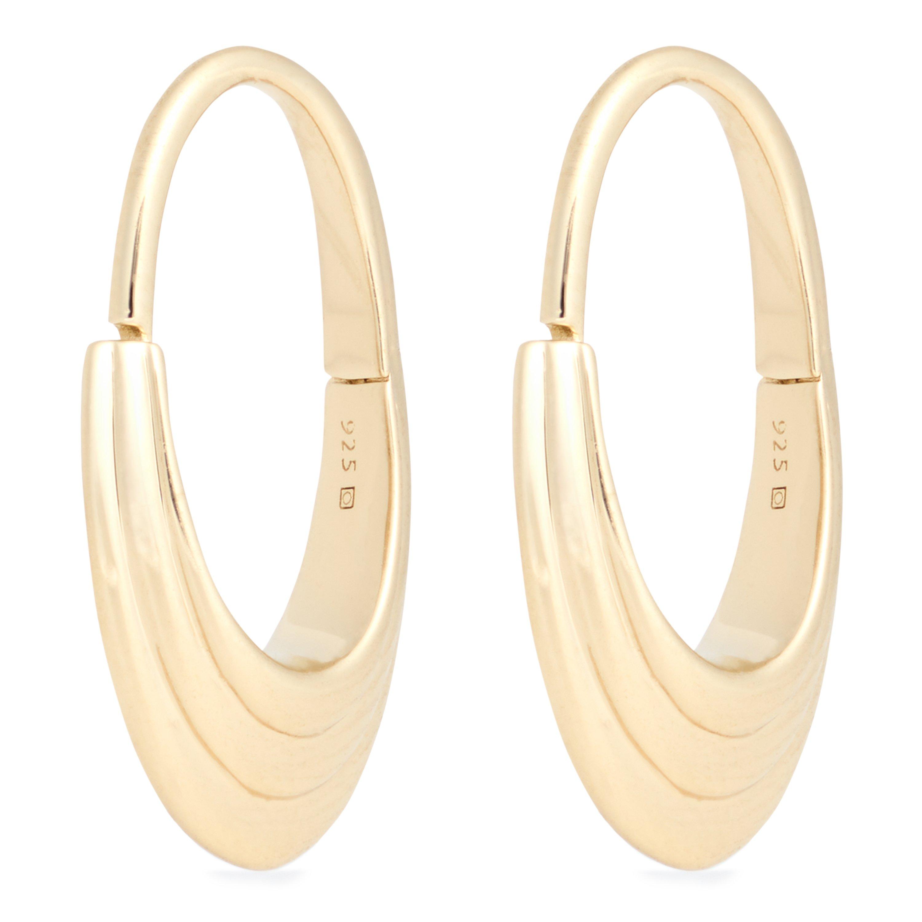 GOLD - Otiumberg - Women's Roscinda Ridged Gold Hoop Earrings - 2