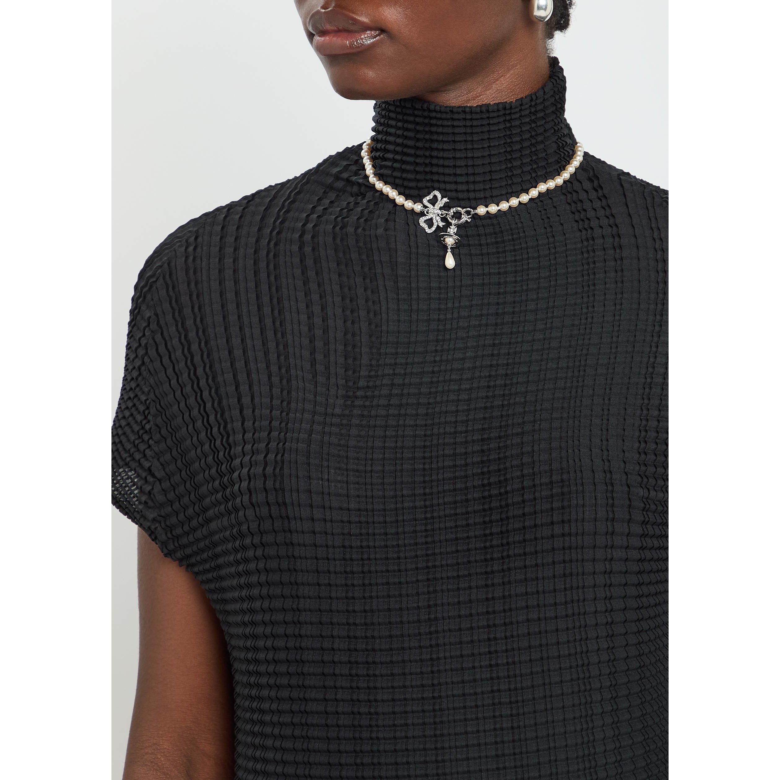 SILVER - Vivienne Westwood - Women's Rigoberta Pearl Pendant Necklace - 3