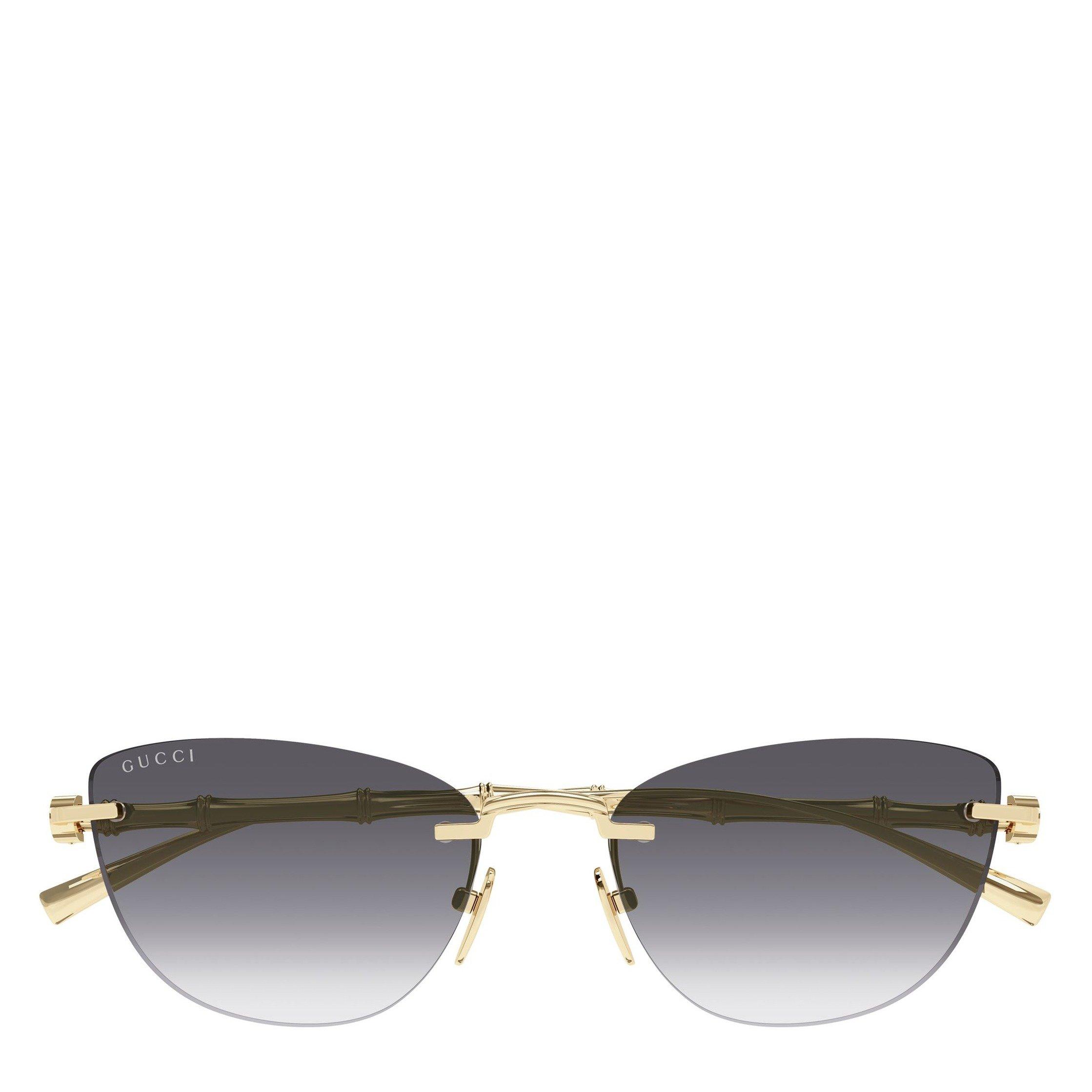 GREY - Gucci - Women's Metal Rimless Cat-Eye Sunglasses - 2