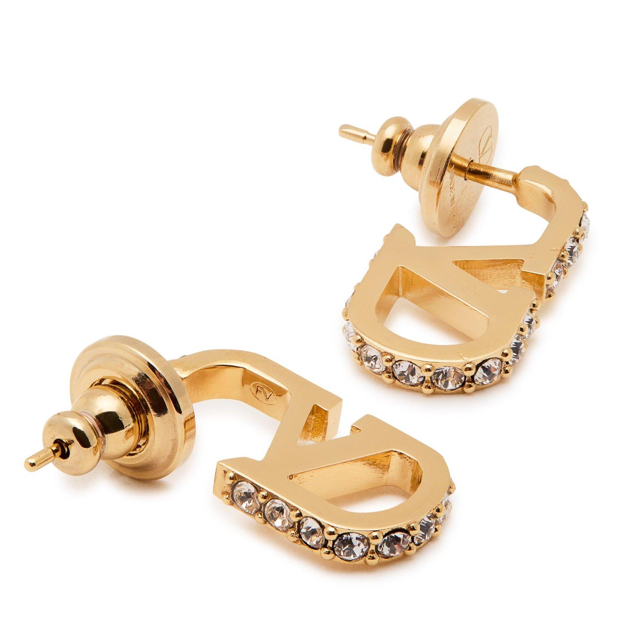 GOLD - Valentino - EARRINGS VLOGO SIGNATURE STRAS - 2