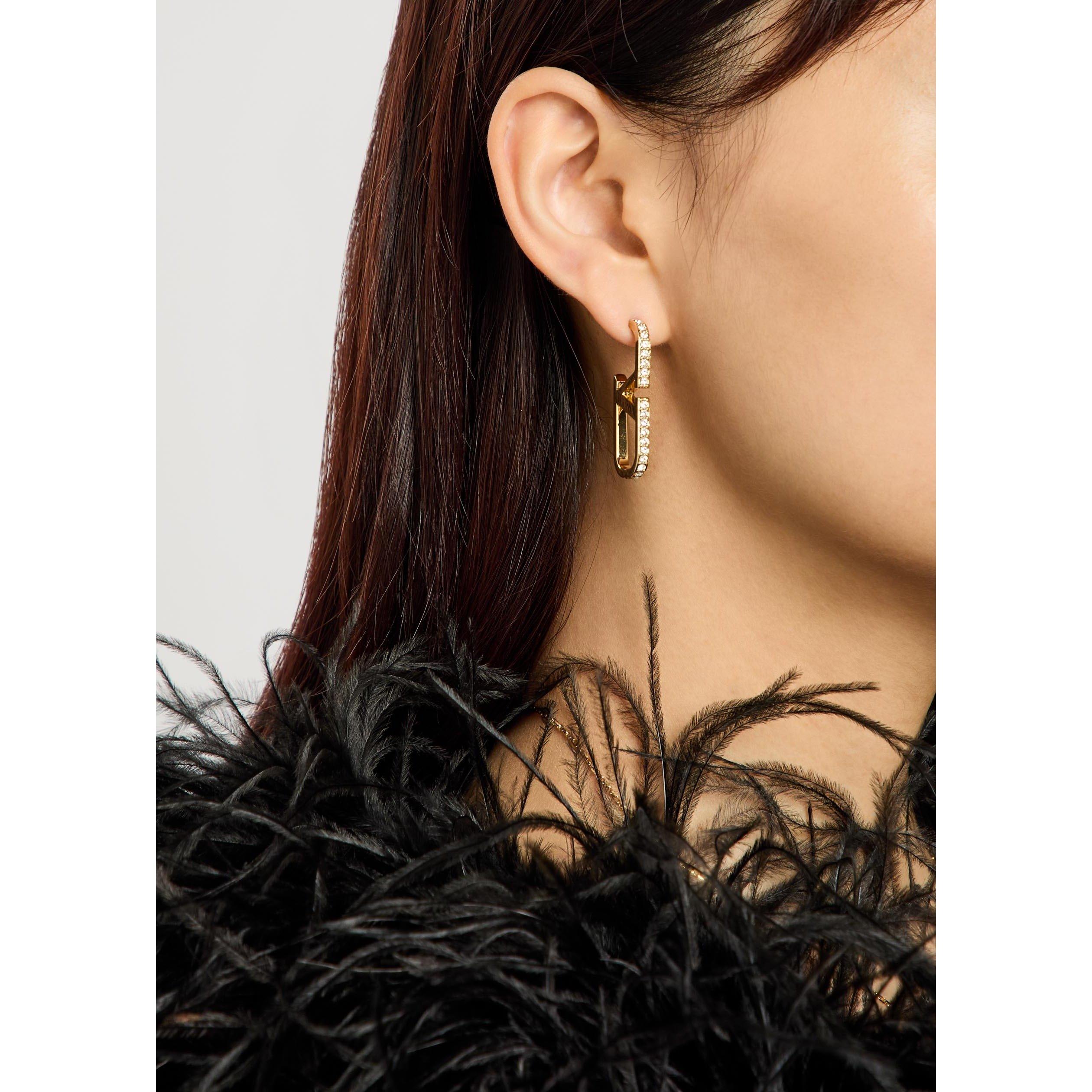 GOLD - Valentino - EARRINGS VLOGO SIGNATURE STRAS - 3