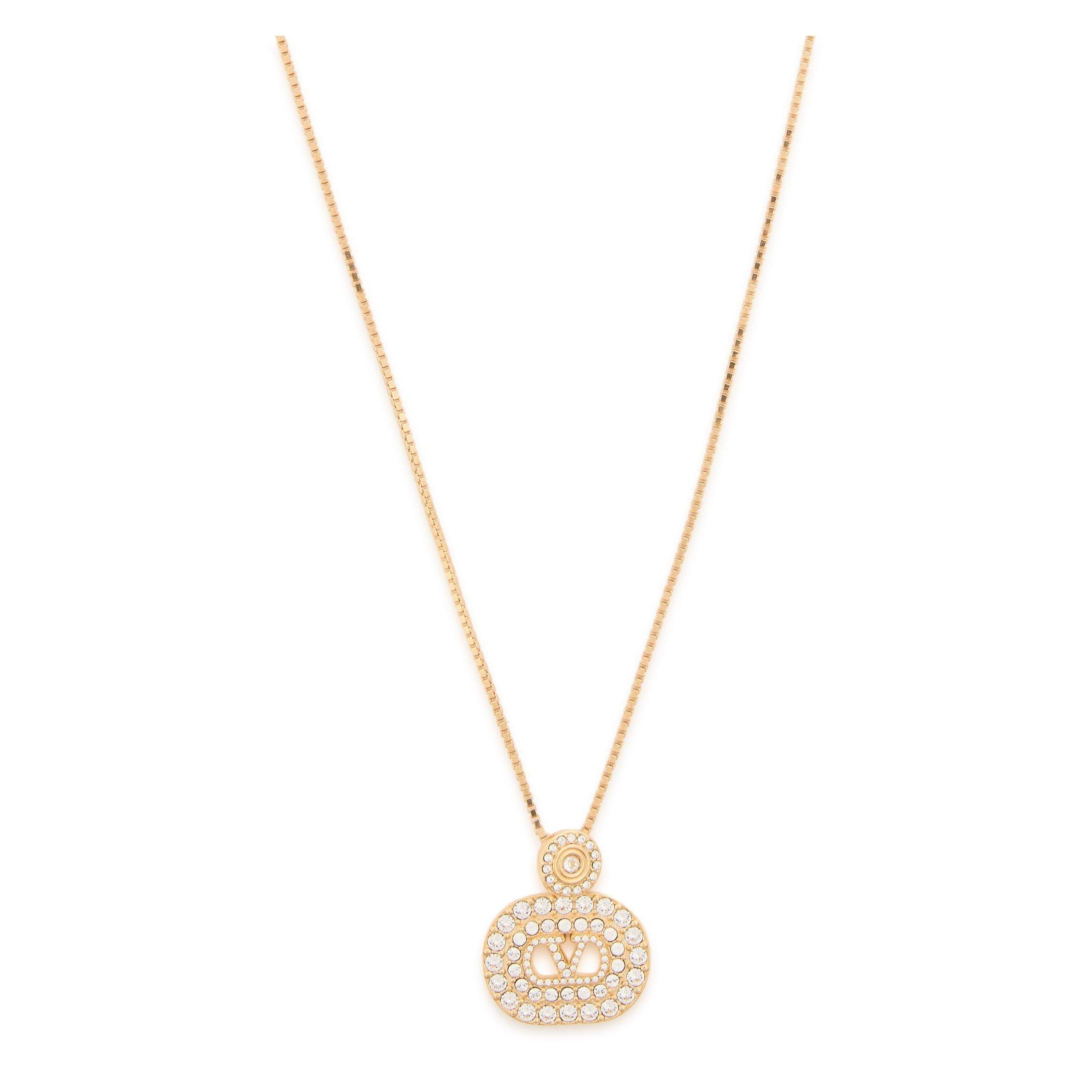 GOLD - Valentino - NECKLACE VLOGO SIGNATURE STRAS