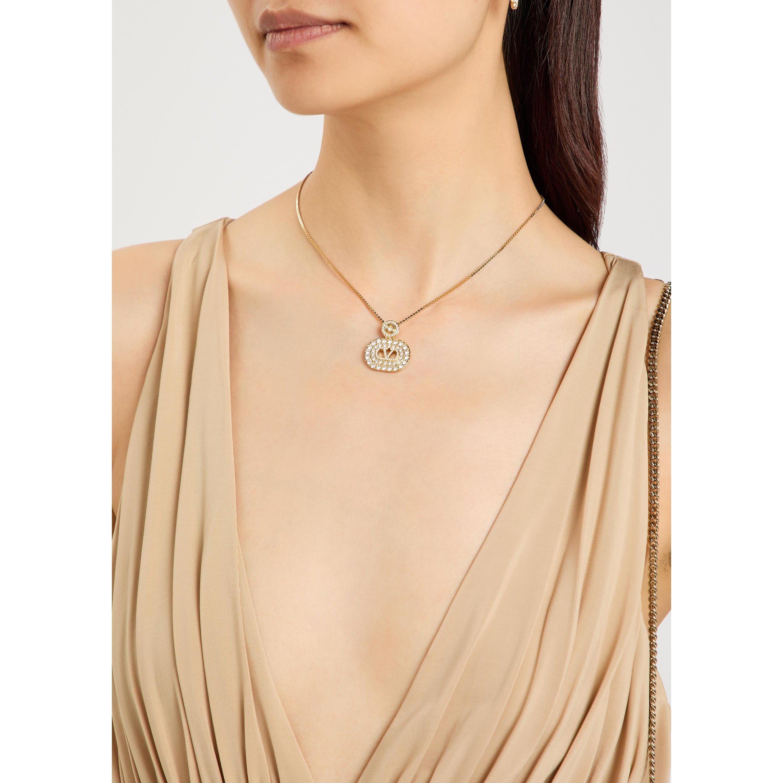 GOLD - Valentino - NECKLACE VLOGO SIGNATURE STRAS - 3