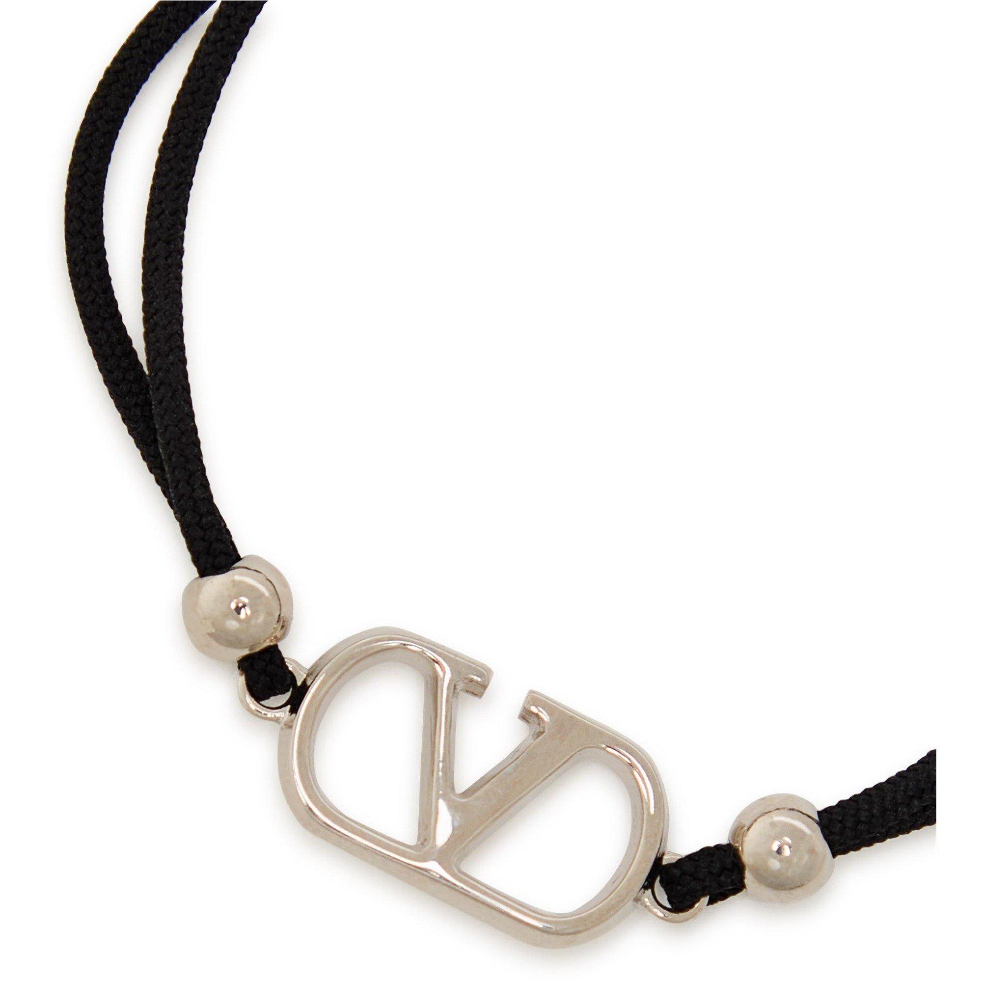 BLACK - Valentino - Men's VLogo Charm Bracelet - 2