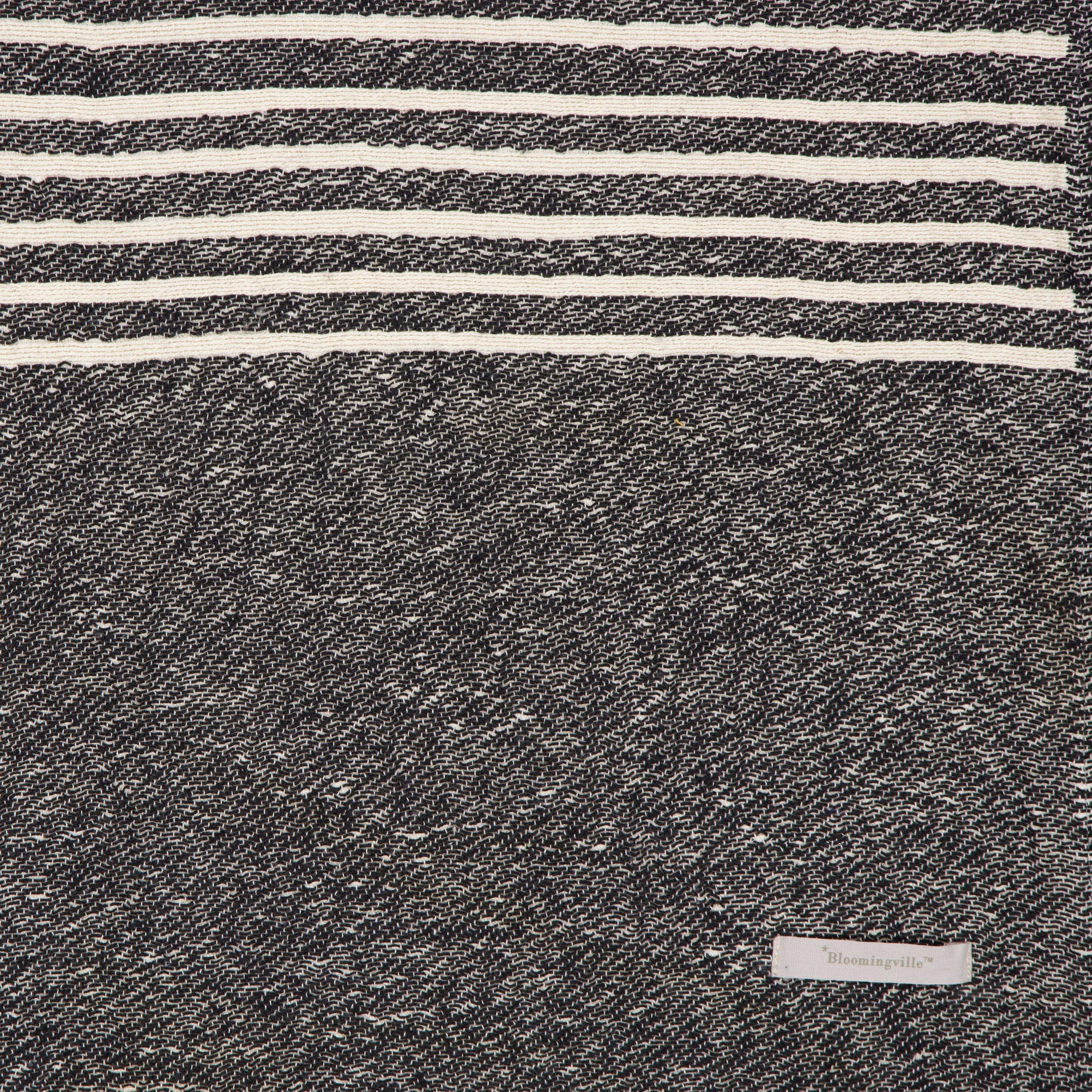 Black/ cream - Bloomingville - Throw - 2