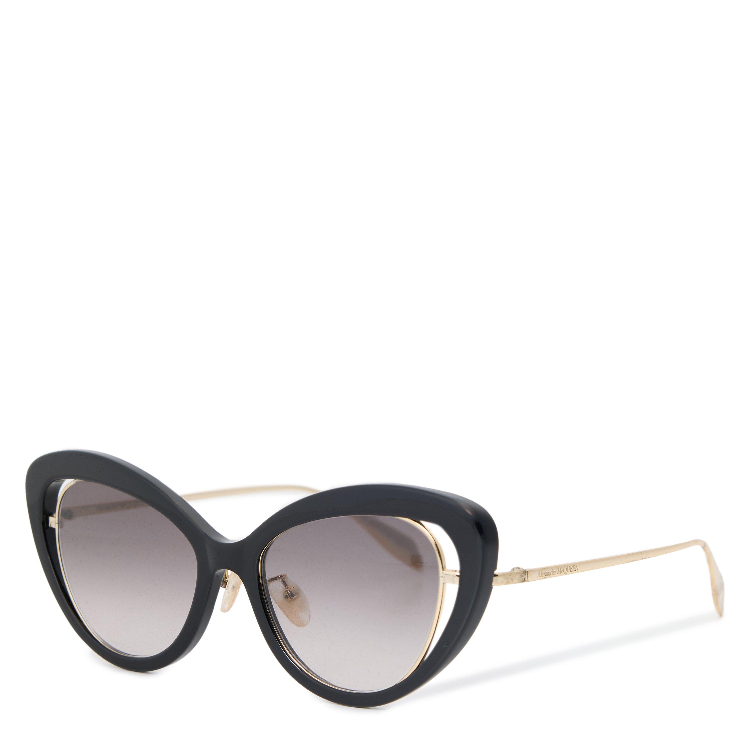BLACK AND OTHER - Alexander McQueen - Women's AM0223S09 Acetate Cat-Eye Sunglasses - 1