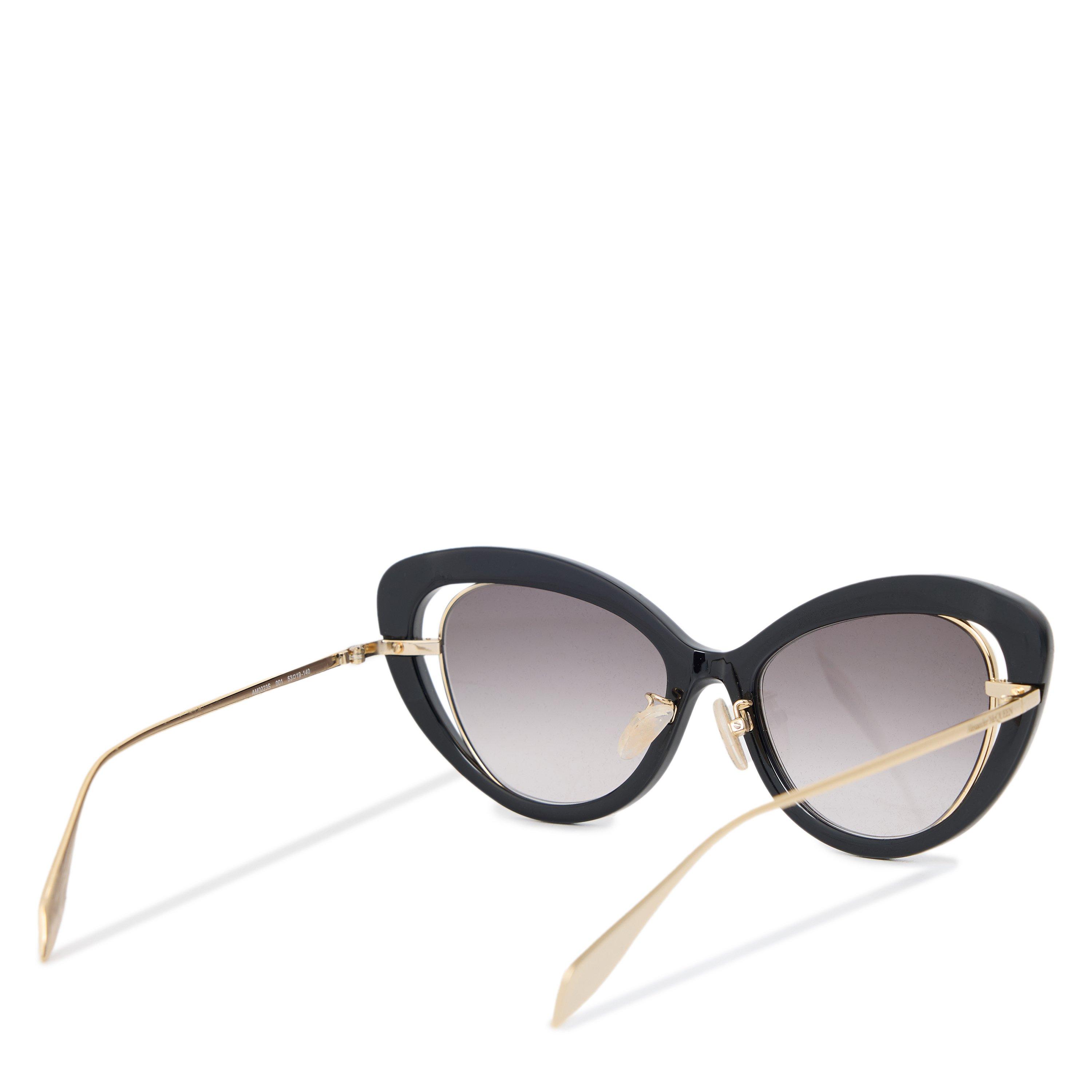 BLACK AND OTHER - Alexander McQueen - Women's AM0223S09 Acetate Cat-Eye Sunglasses - 2