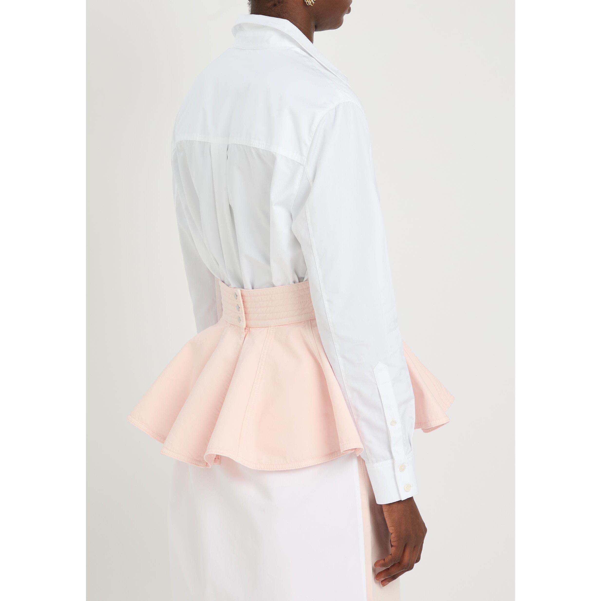 LIGHT PINK - Alaia - PEPLUM BELT TINTED DENIM - 4