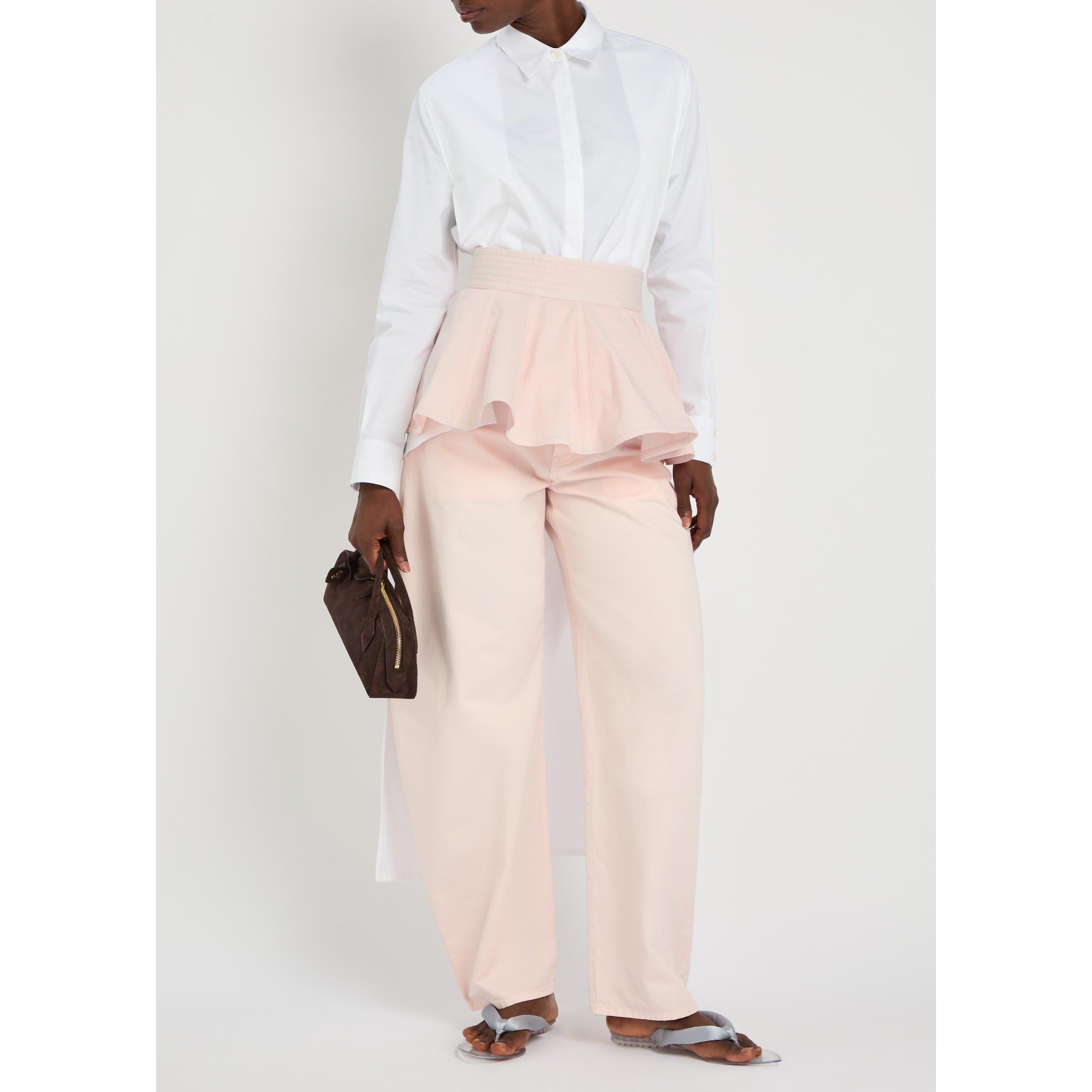 LIGHT PINK - Alaia - PEPLUM BELT TINTED DENIM - 5