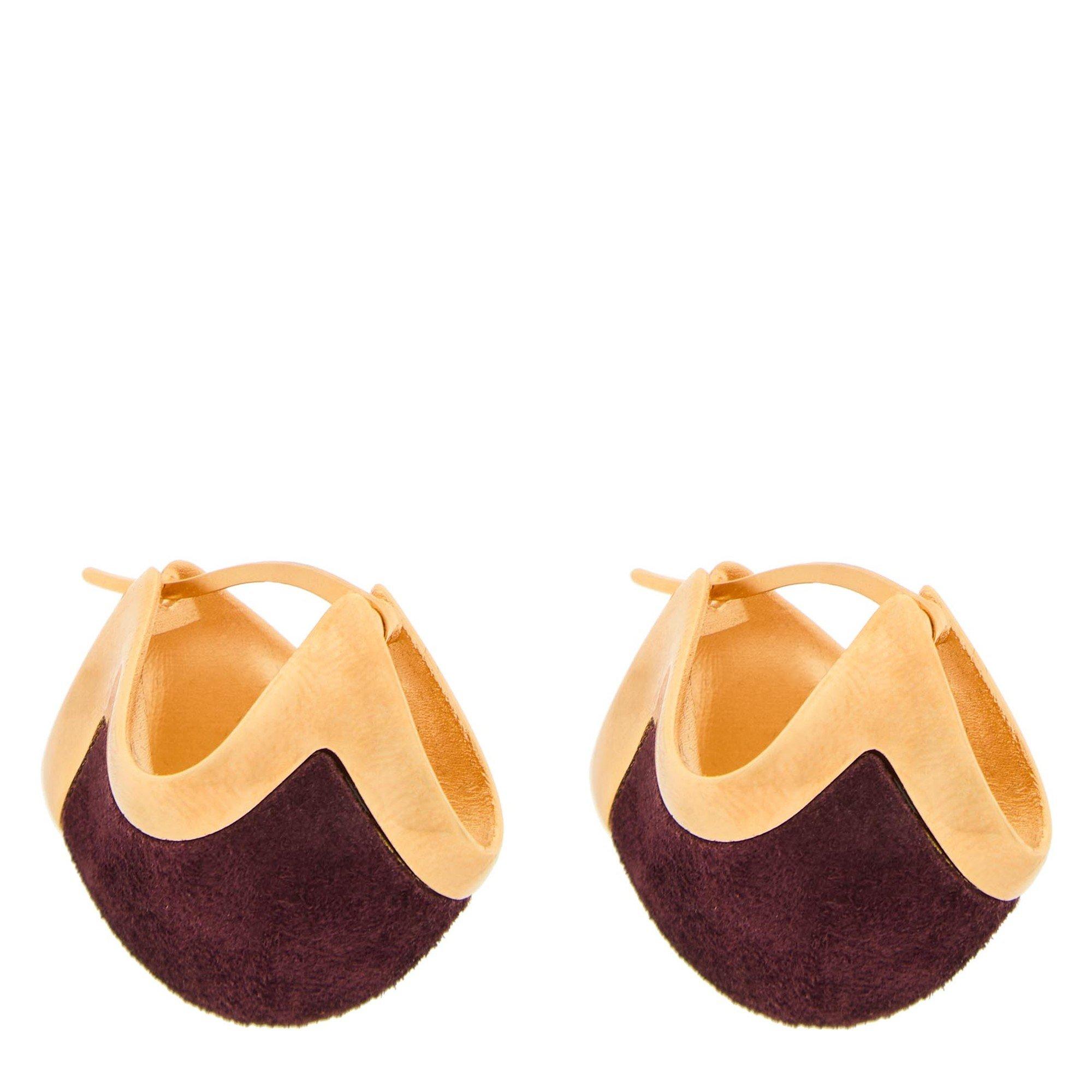 BURGUNDY - Khaite - LOTUS SMALL EARRINGS - GOLD