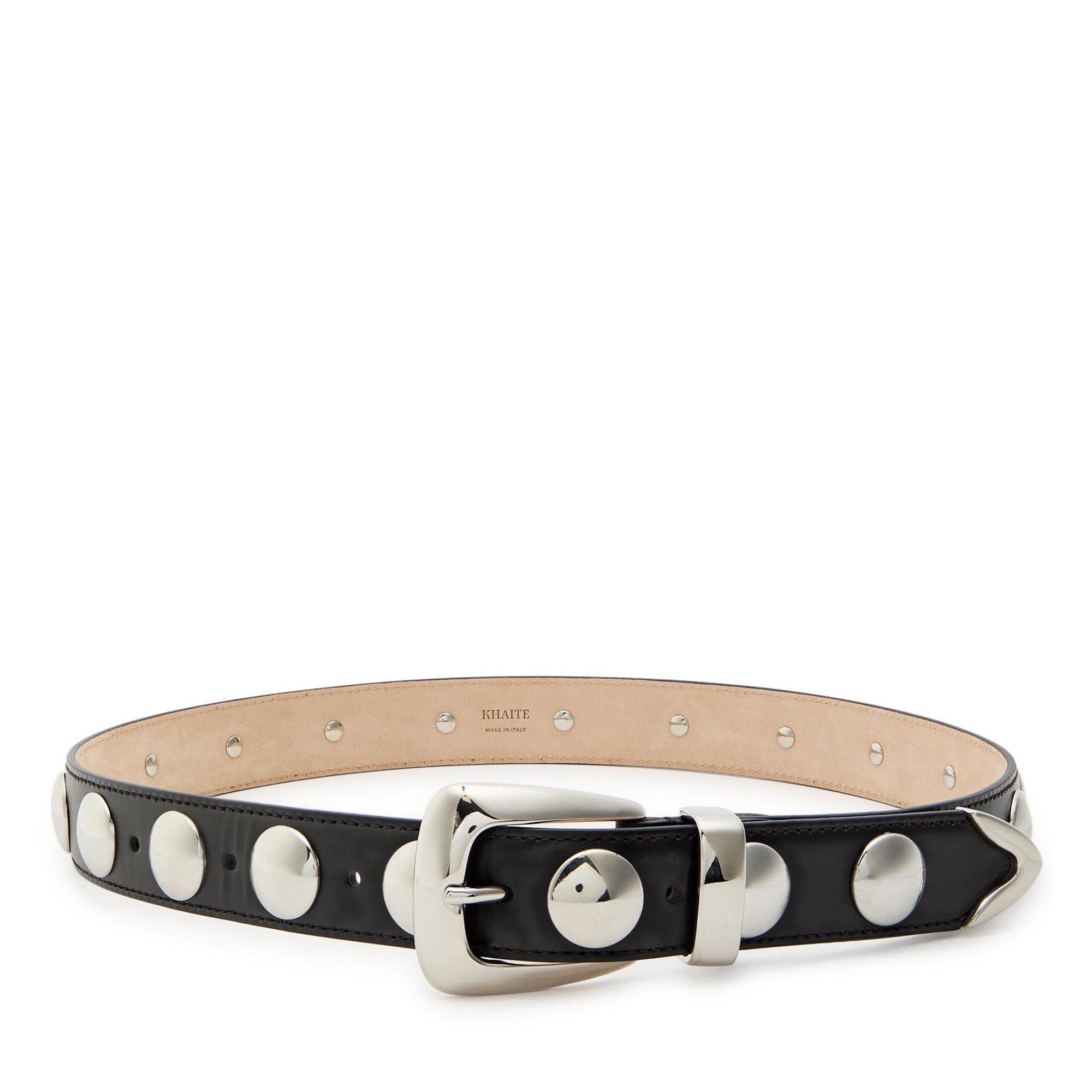 BLACK - Khaite - BENNY BELT SILVER STUDS - BLAC