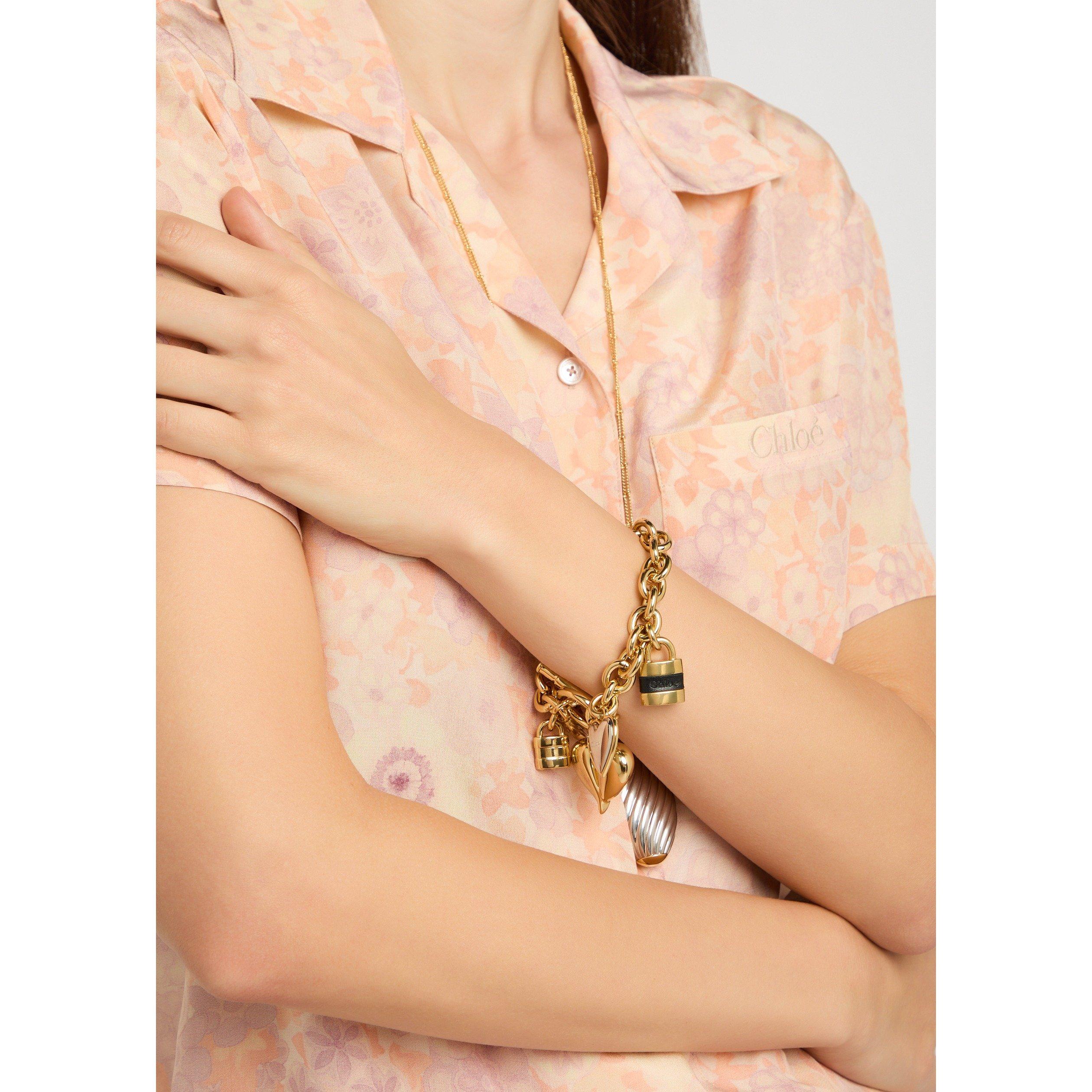 GOLD AND OTHER - Chloe - Women's Heart Lock Gold Charm Bracelet - 3