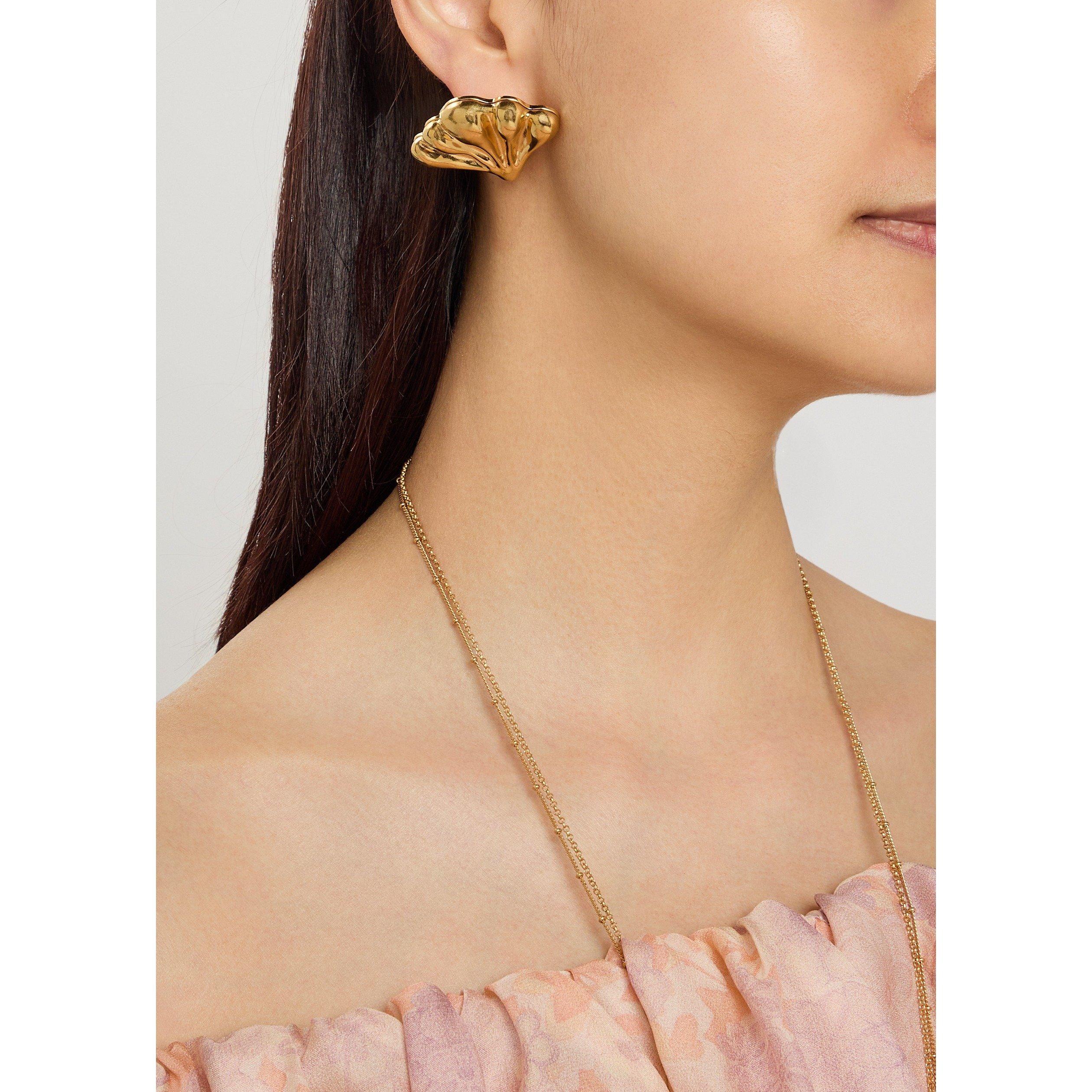 GOLD AND OTHER - Chloe - Women's Shell Hoop Earrings - 3