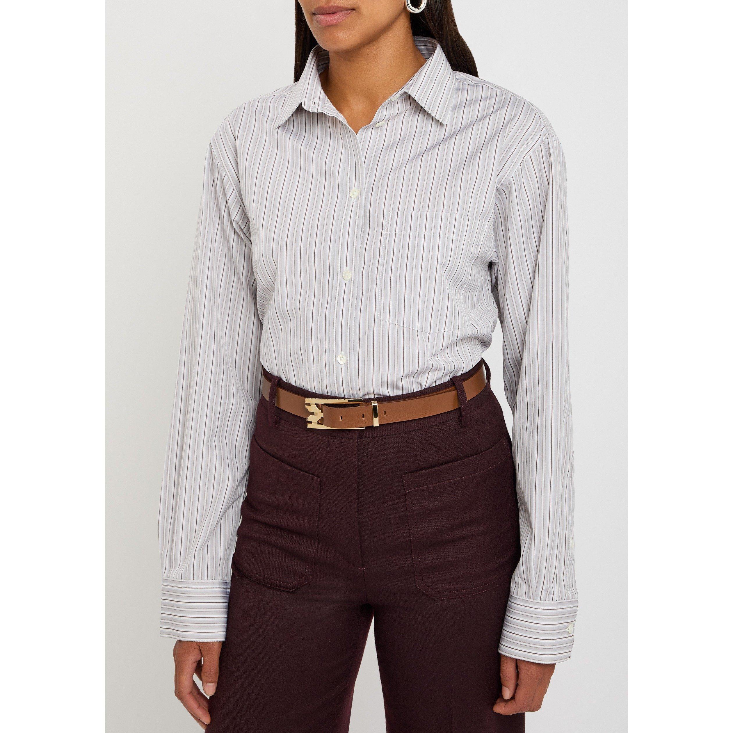 TAN - Victoria Beckham - DORIAN PIN BUCKLE BELT 2.5CM - 3