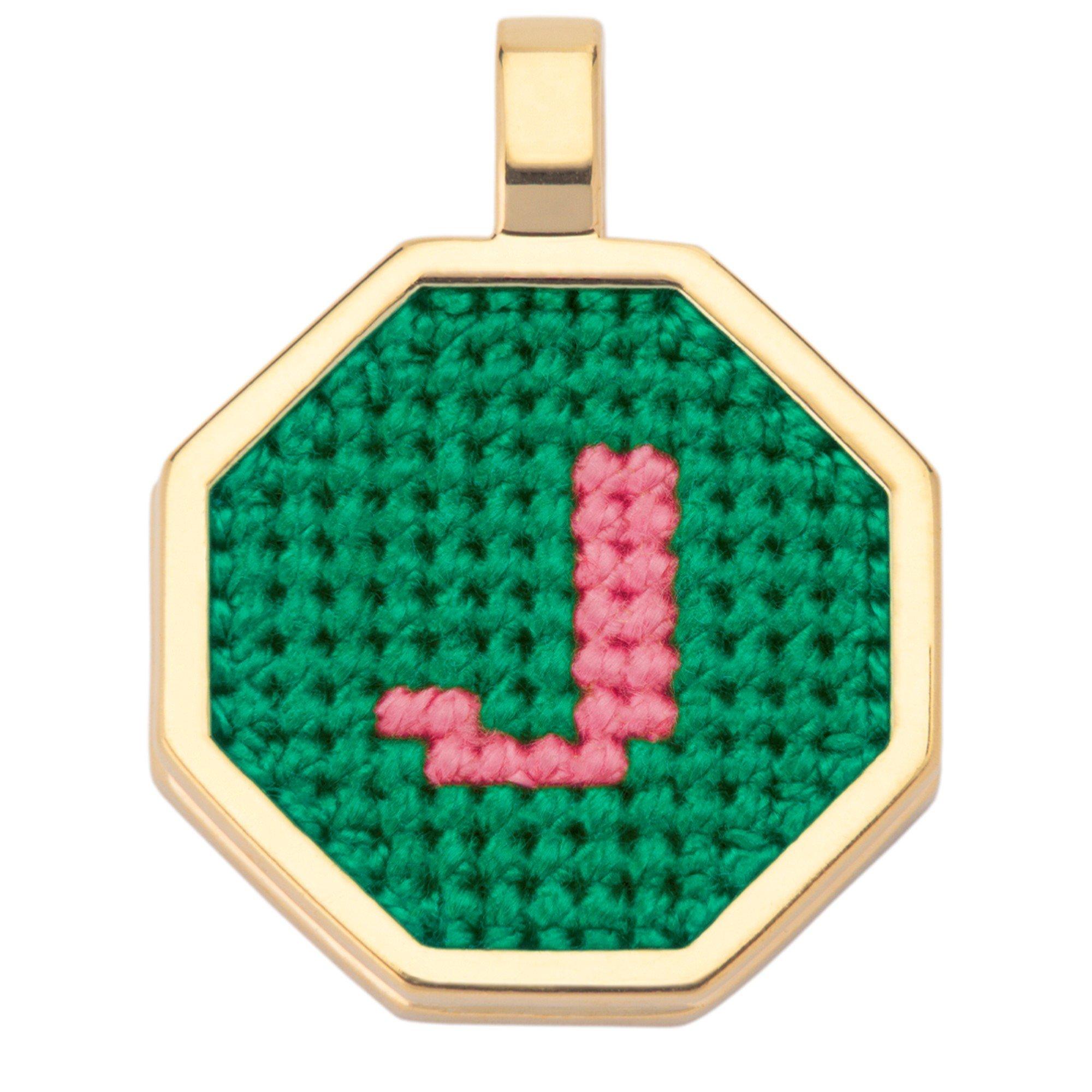 GREEN - Maria Frering - LETTER PENDANT J