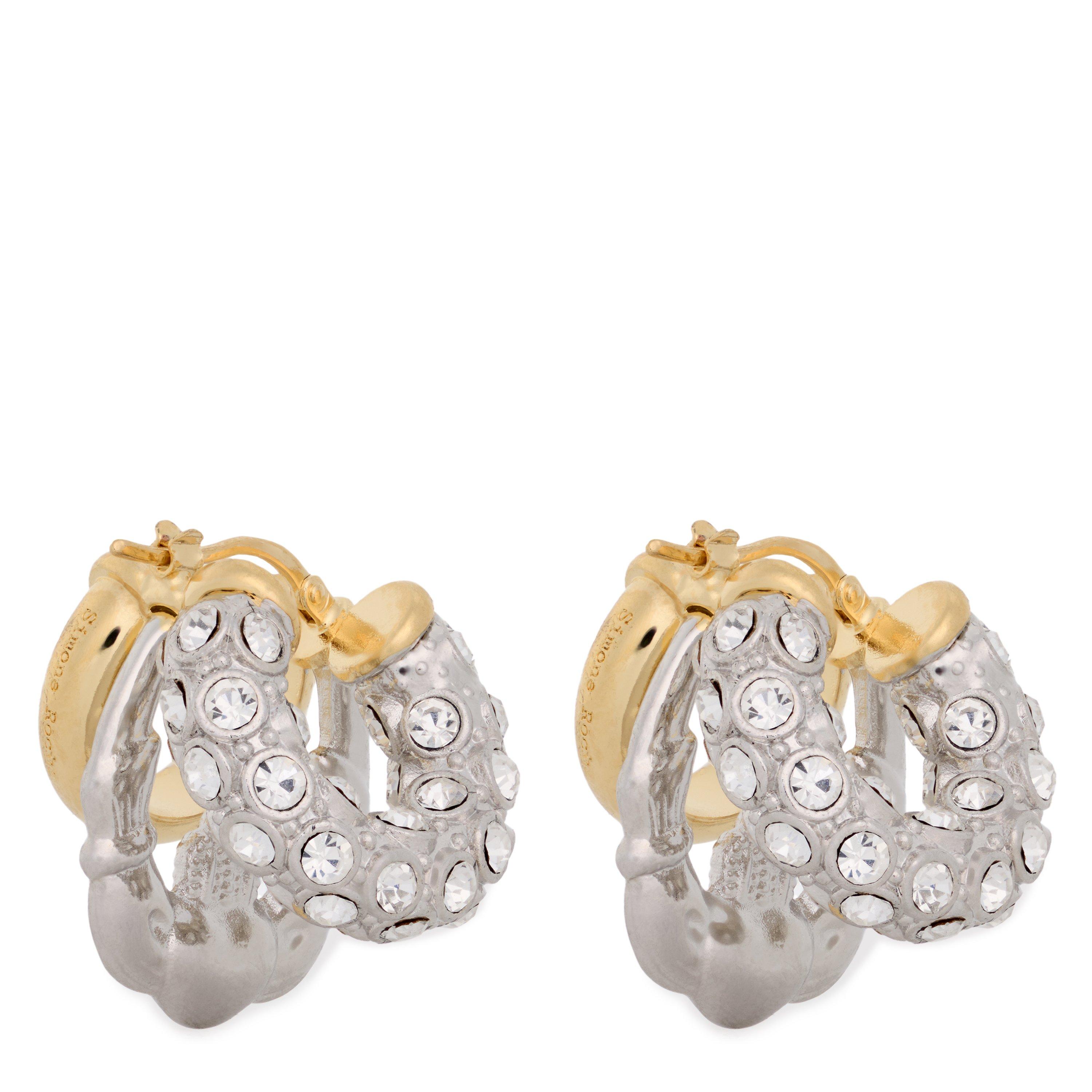 SILVER AND OTHE - Simone Rocha - STACKED RHINESTONE HOOP E - 2